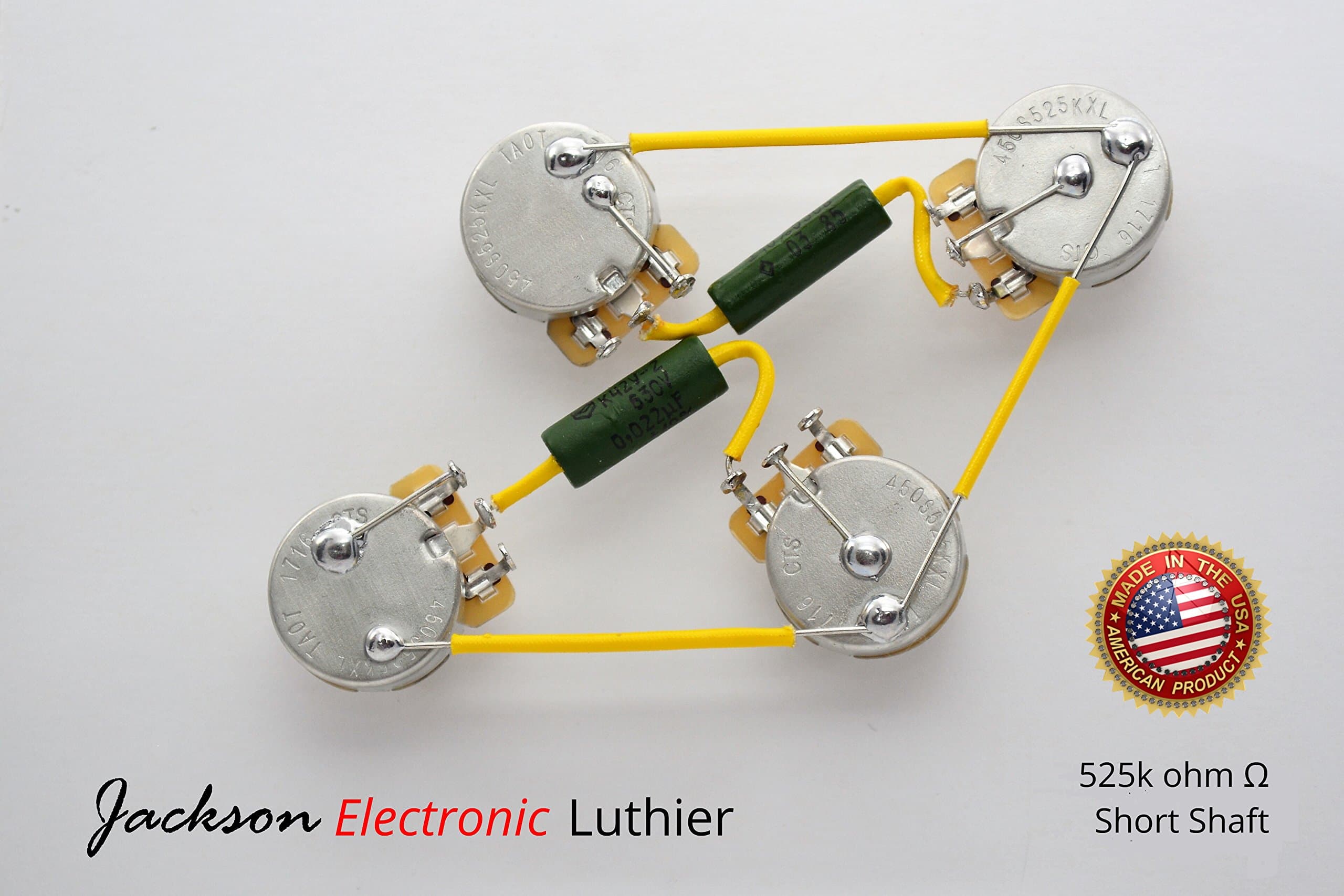 Les Paul Wiring Harness Kit Russian K42U2 PAPER PIO Caps .015uF Neck/.022 uF Bridge 525k CTS TAOT Pots