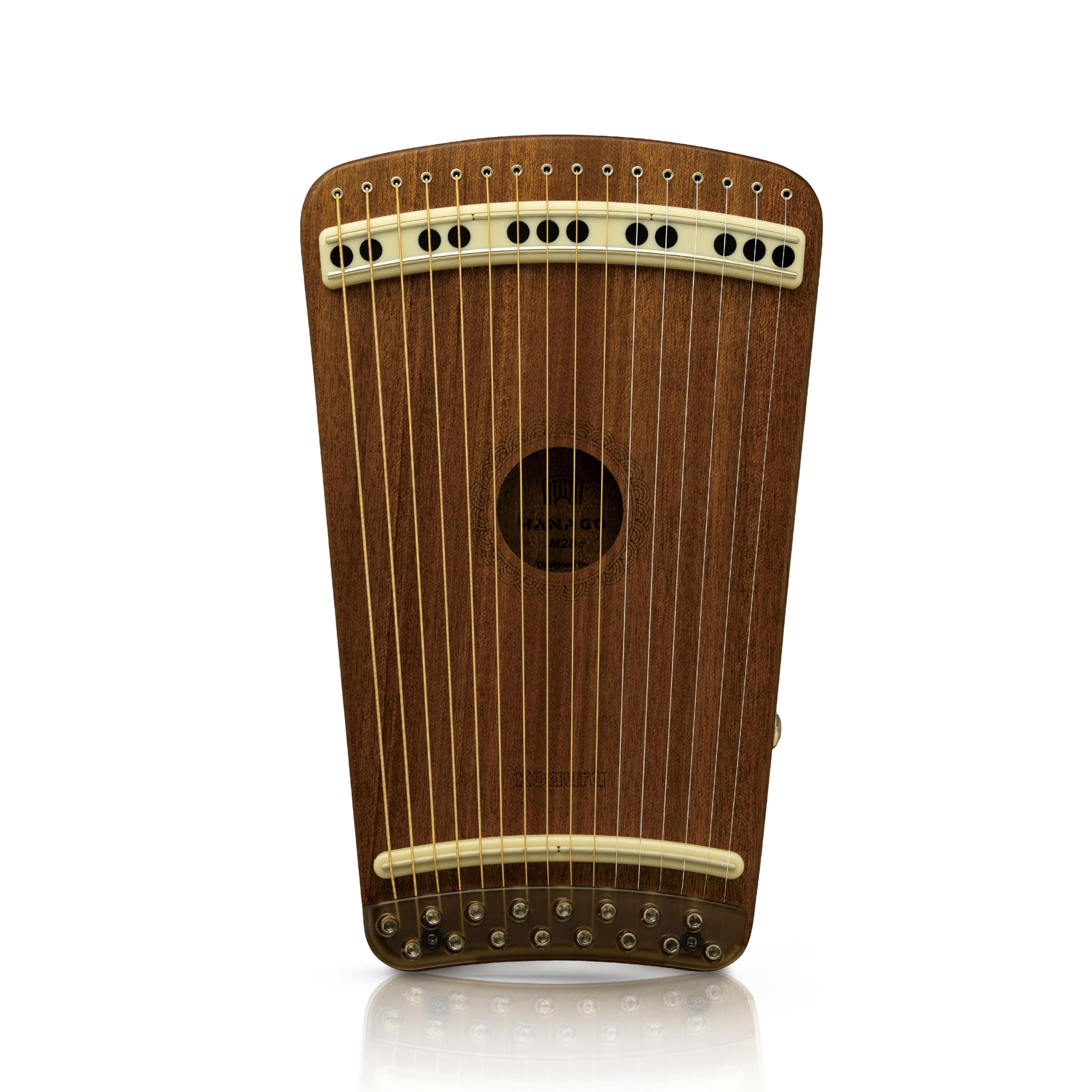 Guitar Harp | Hanago M28 [16 Strings but Playable 28 Notes] Single-Fret Fingerboard with Piano Array, Portable A4 Size, All Solid Wood(Mahogany)