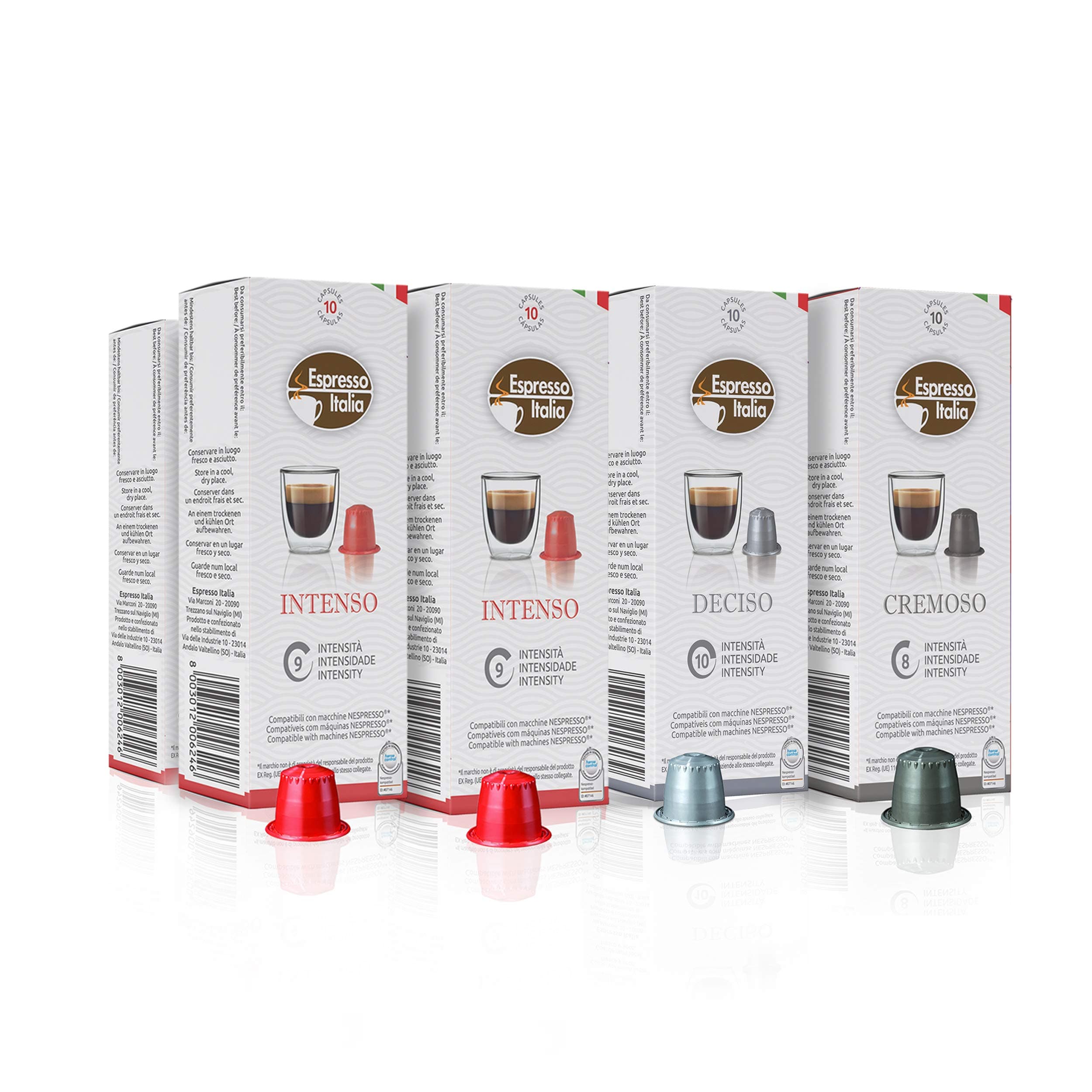 Nespresso Compatible Capsules Variety Pack - 80 Espresso Capsules Strong Blend. Espresso Italia Coffee Capsules for Nespresso Machines. Assorted Italian Coffee. Expresso Coffee Pods Ristretto