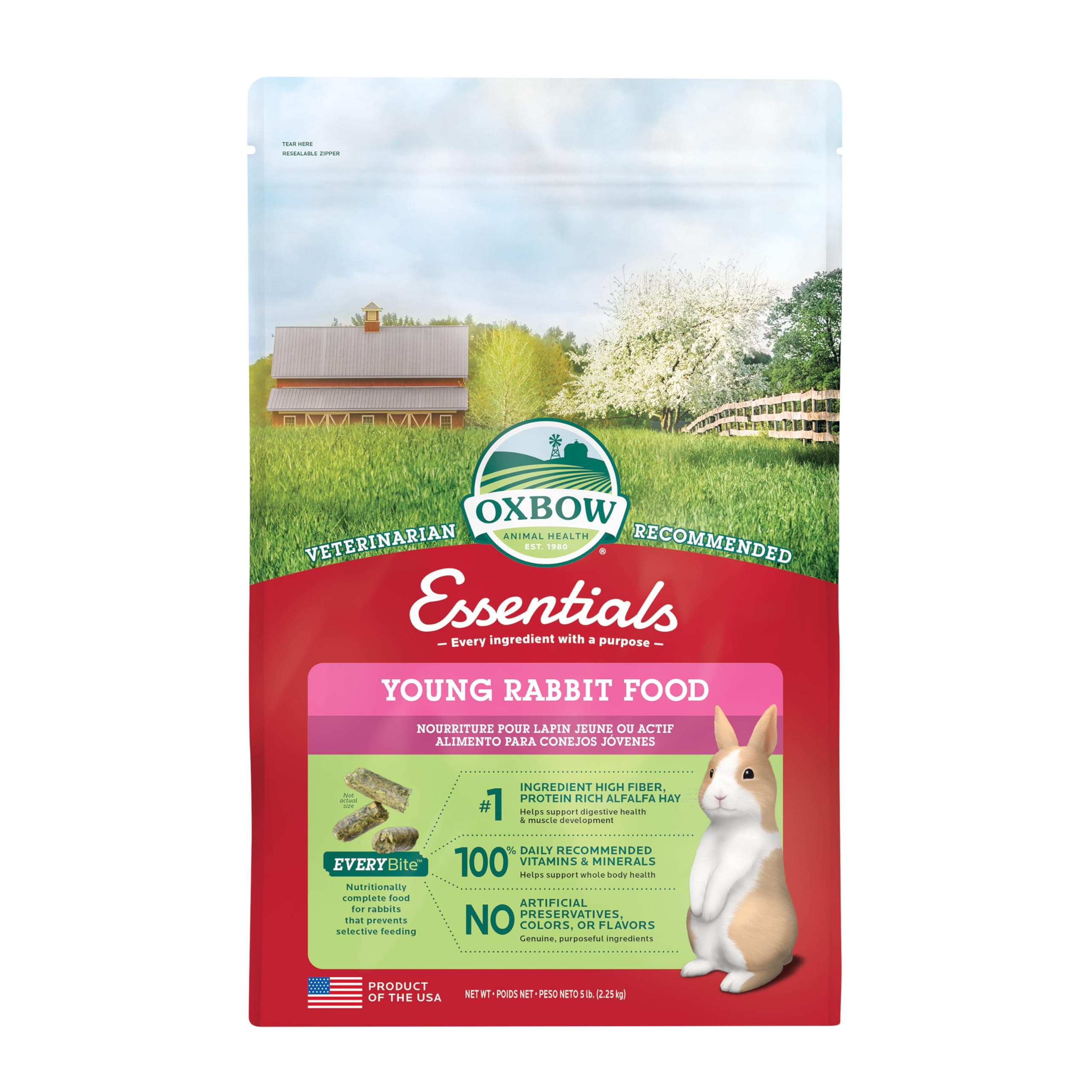 Animal Health Bunny Basics Young Rabbit Fortified Small Animal Feeds, 5-Pound
