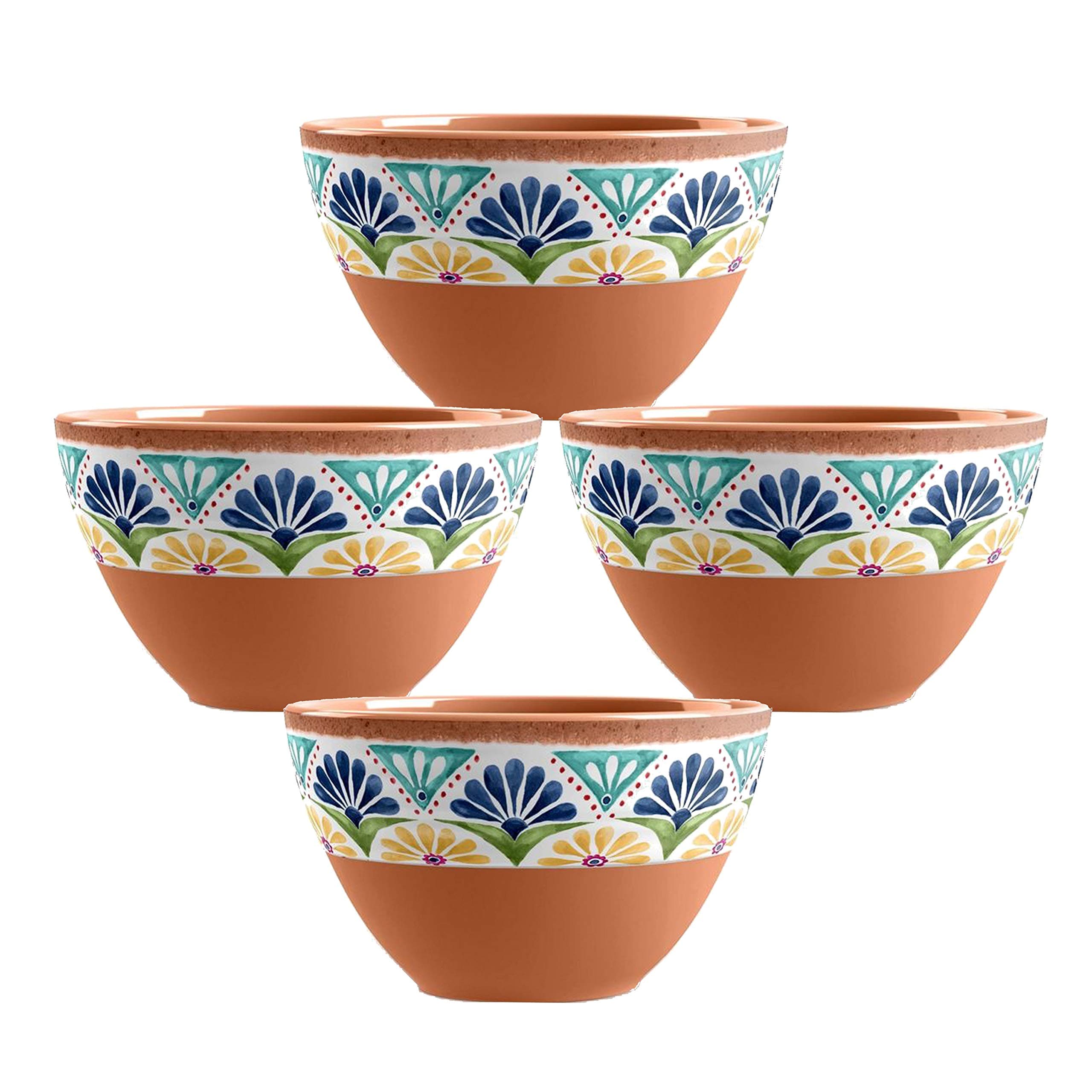 Purely Home Rio Medallion Dipping Bowls - Melamine/Plastic - for Crisps, Dips & Nibbles, Set of 2 (4)