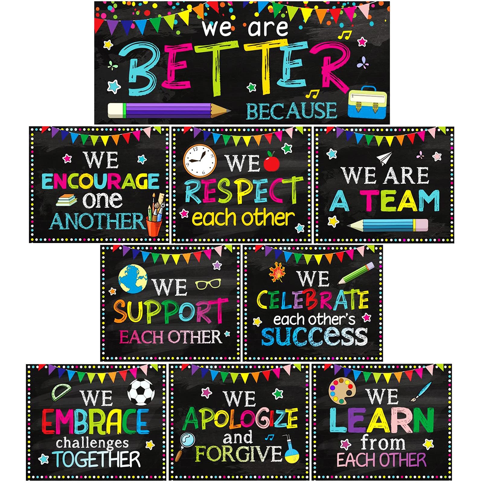 10 Pieces Classroom Decorations Bulletin Board Poster