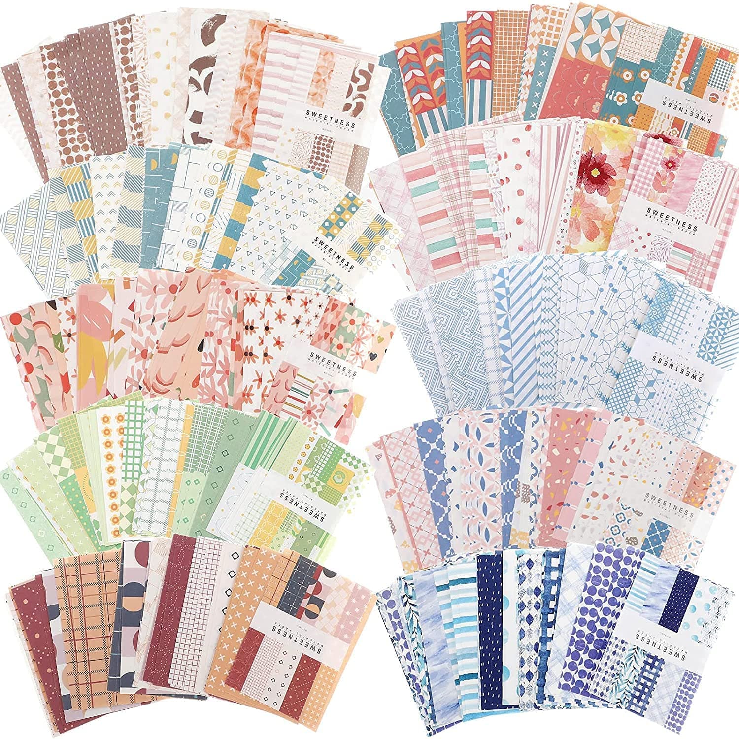 MAKINGTEC Vintage Scrapbooking Paper Journaling Stickers Kit, 500 Sheets Aesthetic Decorative Stationery Paper Daily Planner for Journal DIY Crafts Gifts Writing Album Drawing Travel Journal