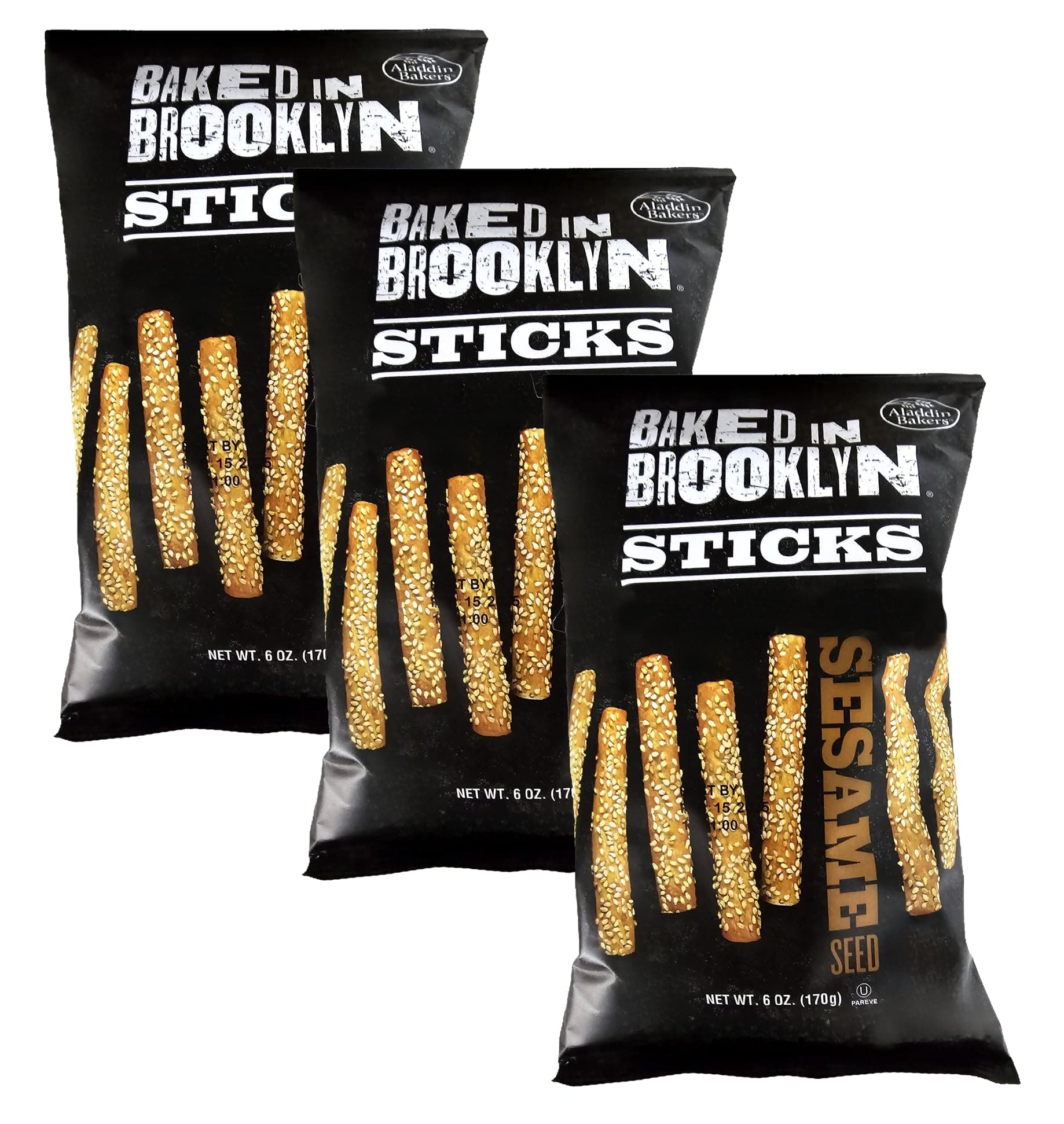 Baked in Brooklyn Sticks 0g Trans Fat No Cholesterol No Nonsense Certified Kosher - Sesame 8 oz 3 pack