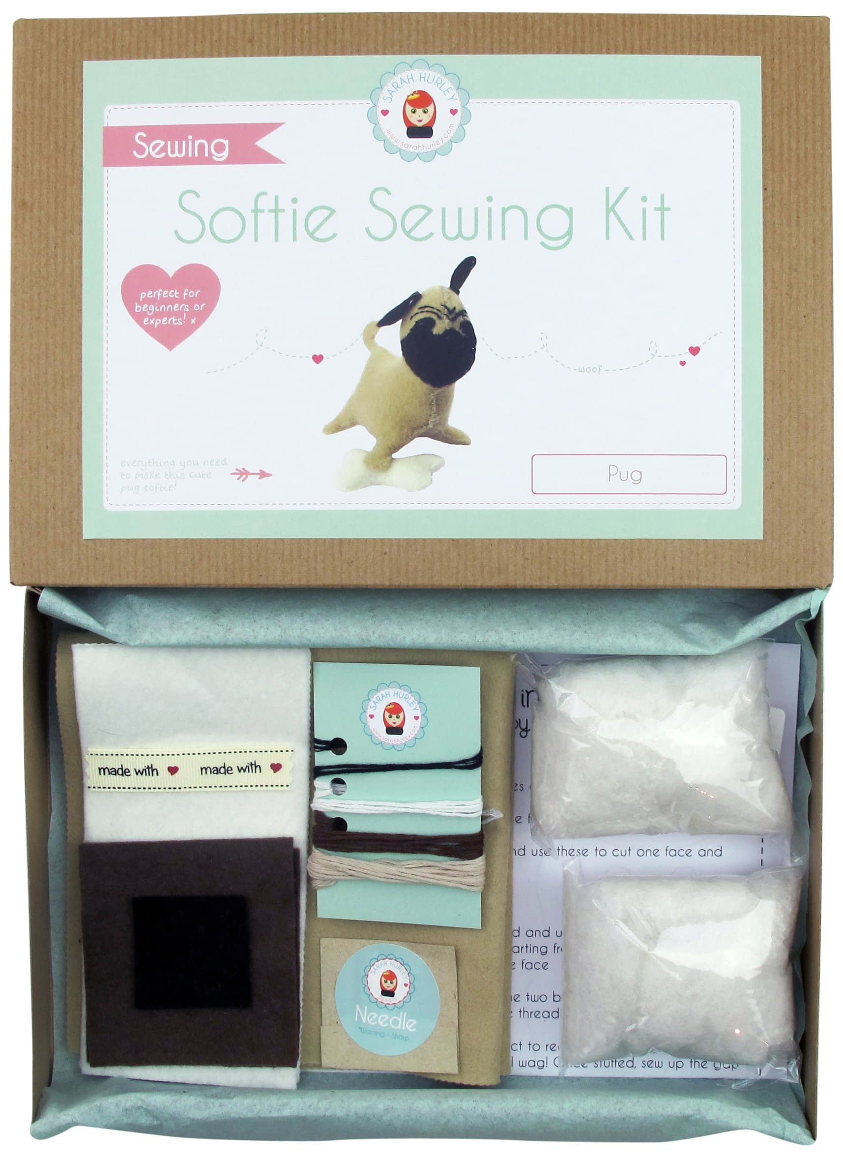 Sarah Hurley Make Your Own Pug Sewing Kit, felt