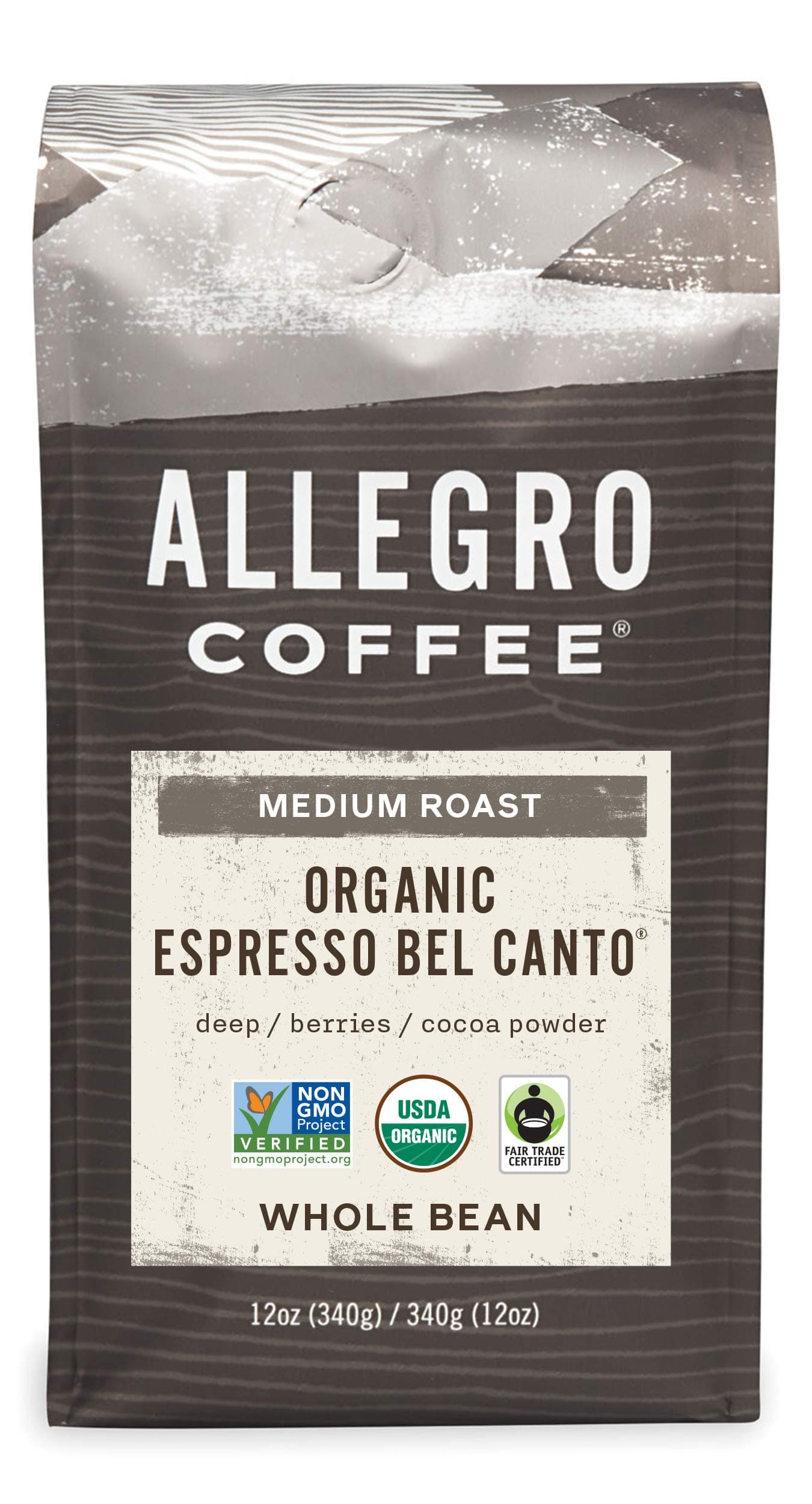Organic Espresso Bel Canto Whole Bean Coffee, 12 oz(Pack of 1)