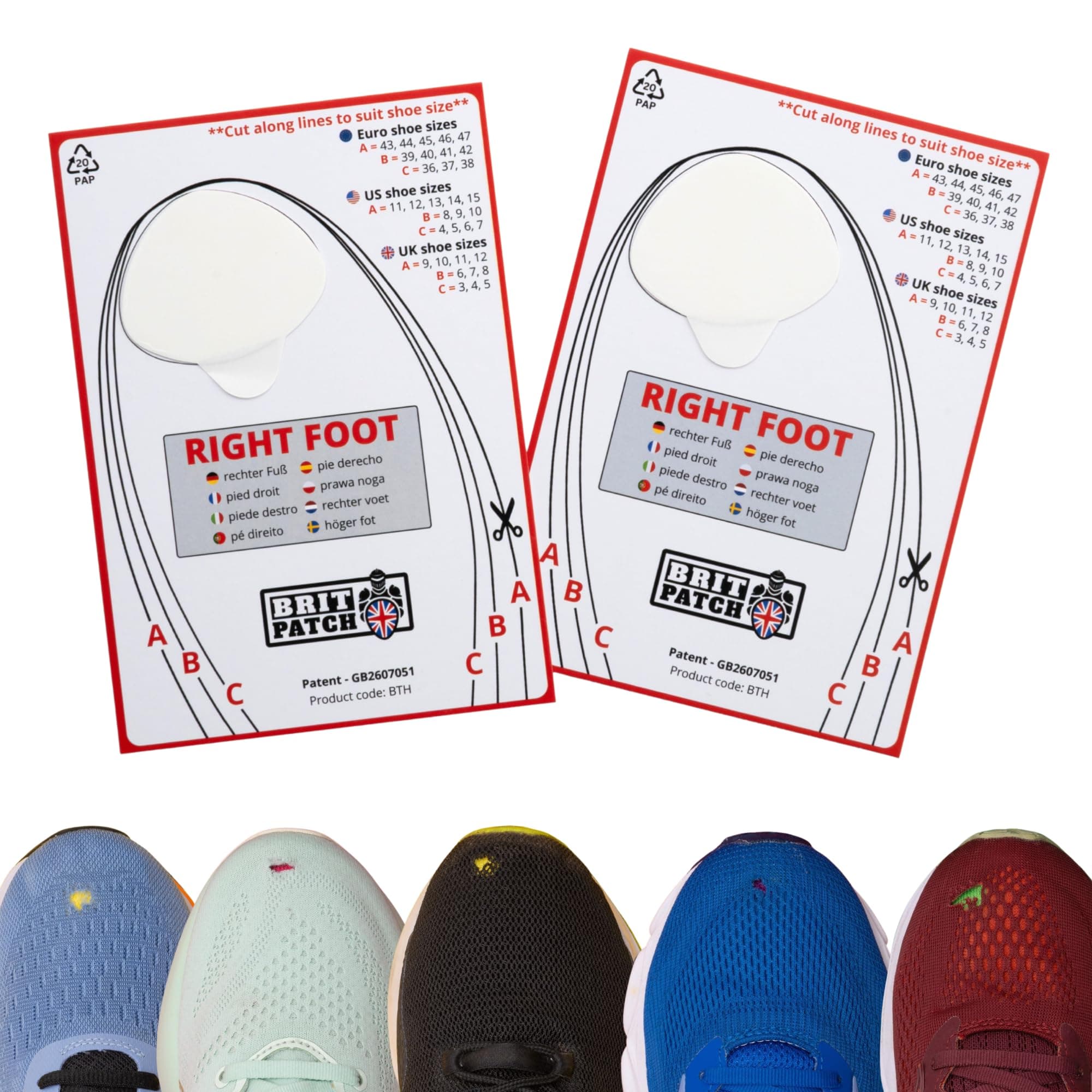 Big Toe Hole Preventer, self-Adhesive Patches with a Clever applicator - Shoe Toe Hole Area Repair Patch