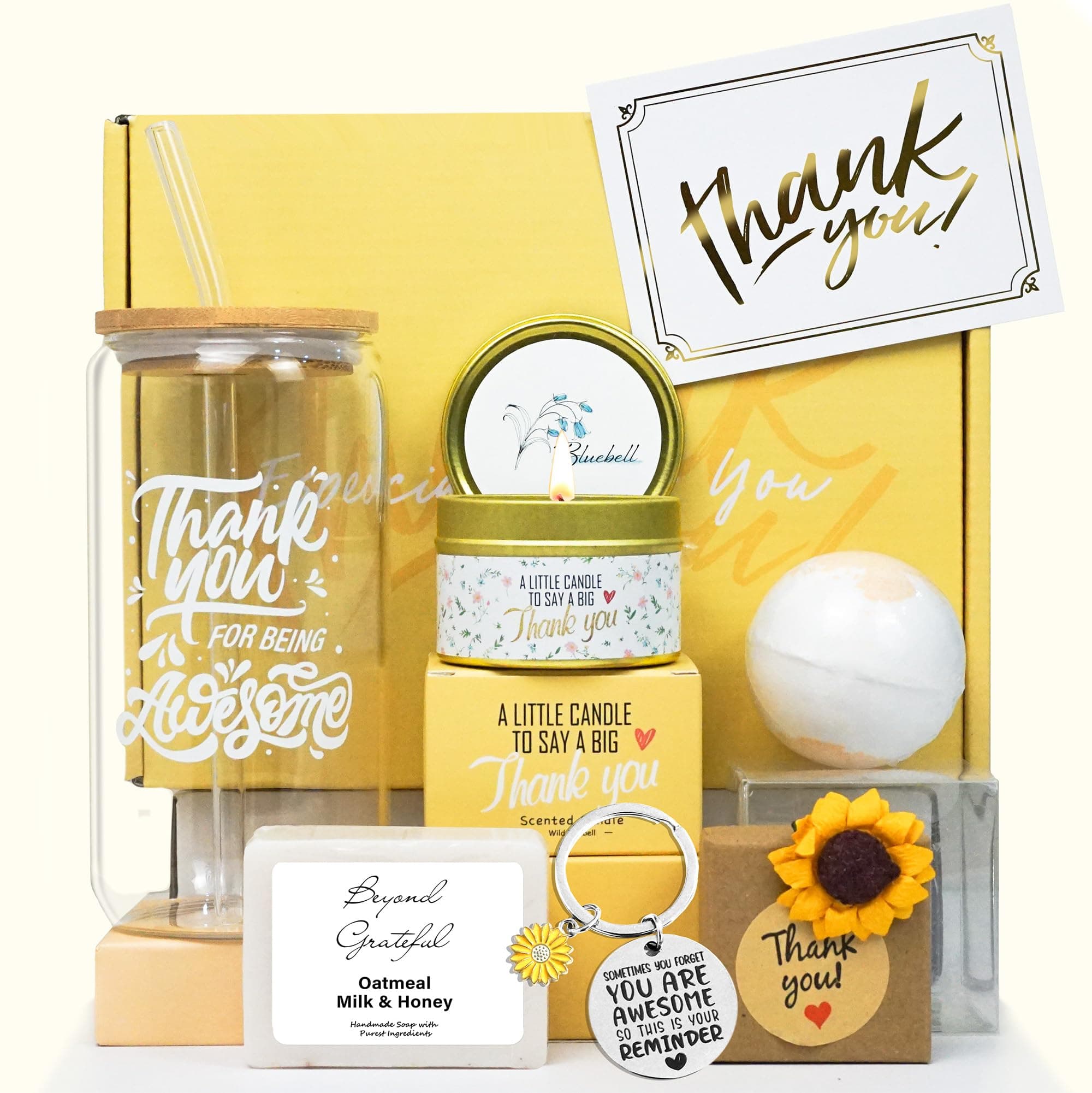 Thank You Gifts for Women, Appreciation Gifts, Thank You Gift Baskets for Women Best Friend Coworkers Teachers Employees Administrative Professional Thank You Cards Thank You for Being Awesome Cup