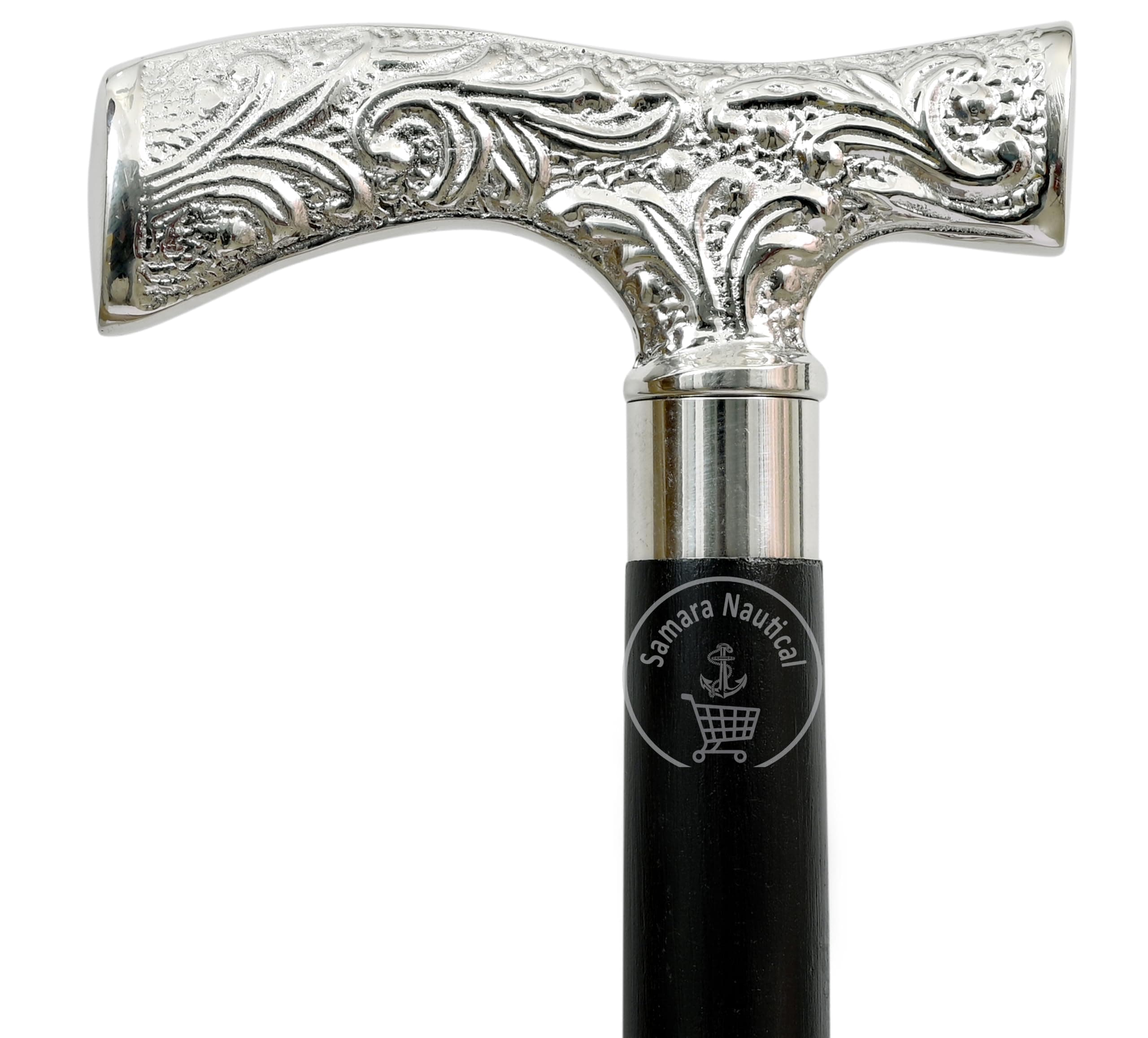 Antique Brass Walking stick Deluxe Walking cane Beautiful brass Silver handle walking stick for Men and Women gift