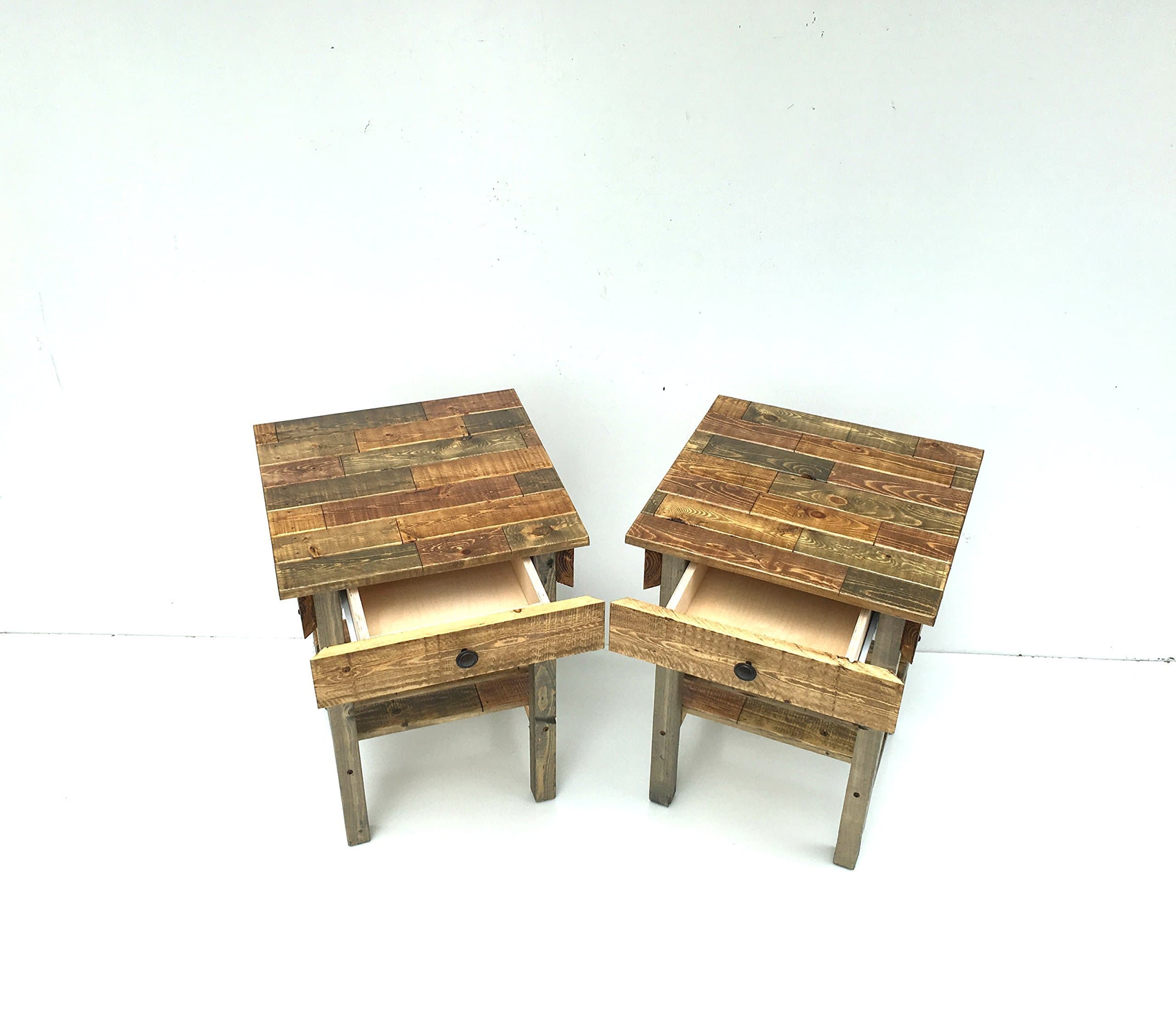 Night Stand Set With Drawer/Modern Farmhouse End Tables/Rustic Table Set /Side Table/Bedside Table Set/Custom/Farmhouse Style Table Set