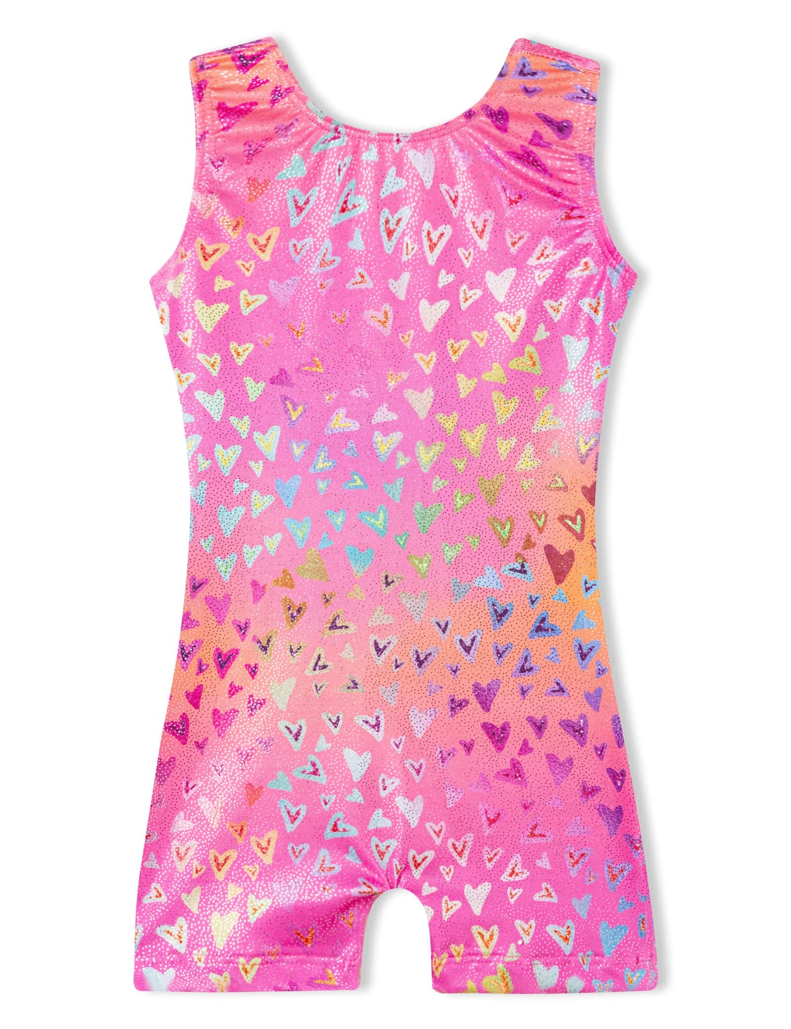 Gymnastics Leotards for Girls Sparkly One-Piece Pro Kids Unitard Biketards with Shorts