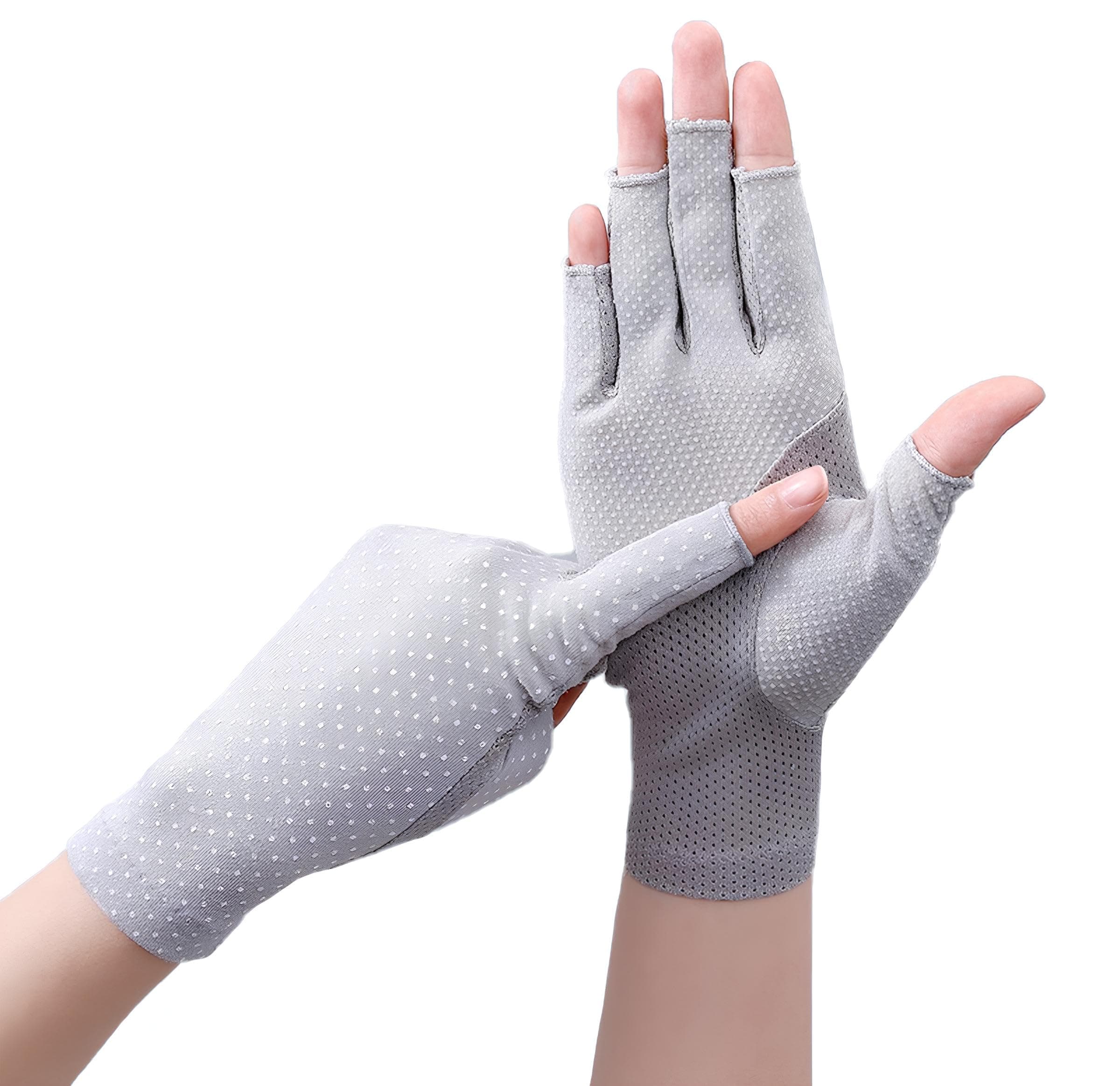 Women Driving Gloves Sun UV Protection Summer Outdoor Hiking UPF 50+ Glove Touchscreen Half-finger Glove