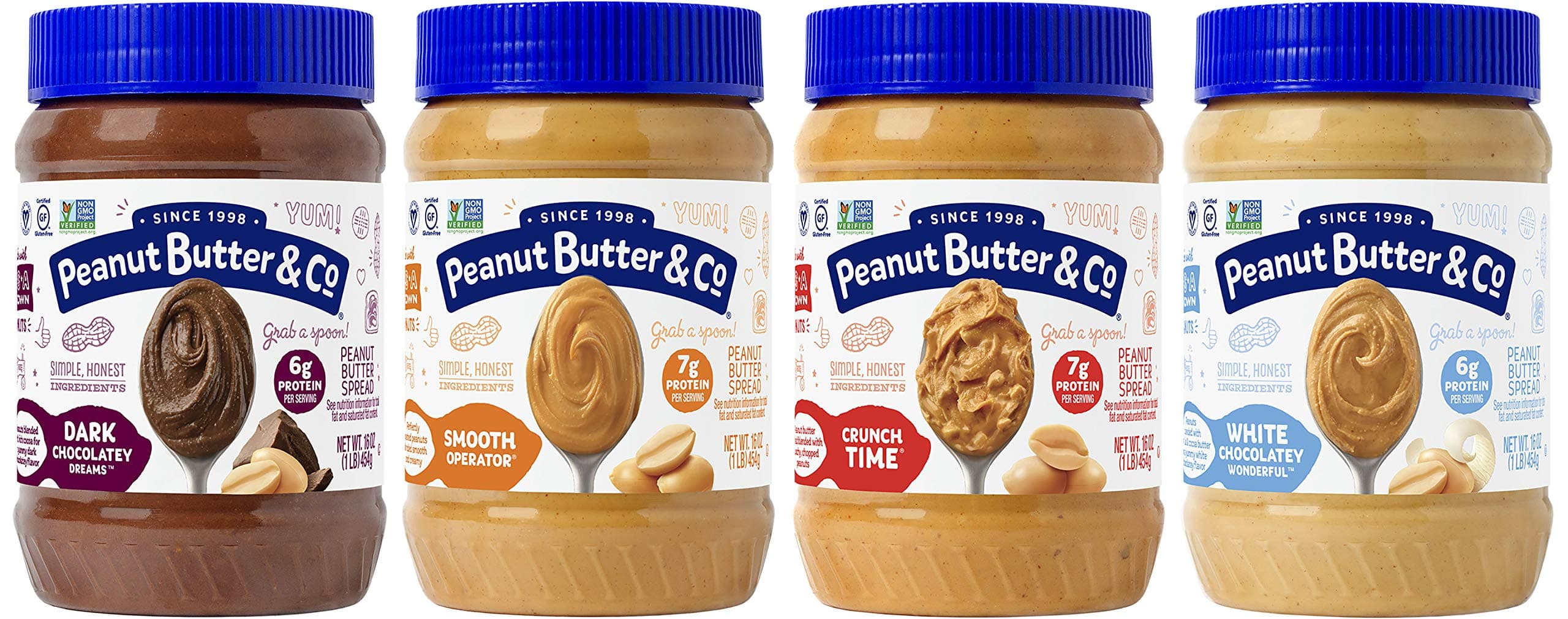 Peanut Butter & Co. Variety Pack, Non-GMO Project Verified, Gluten Free, Vegan, 16 Ounce (Pack of 4)