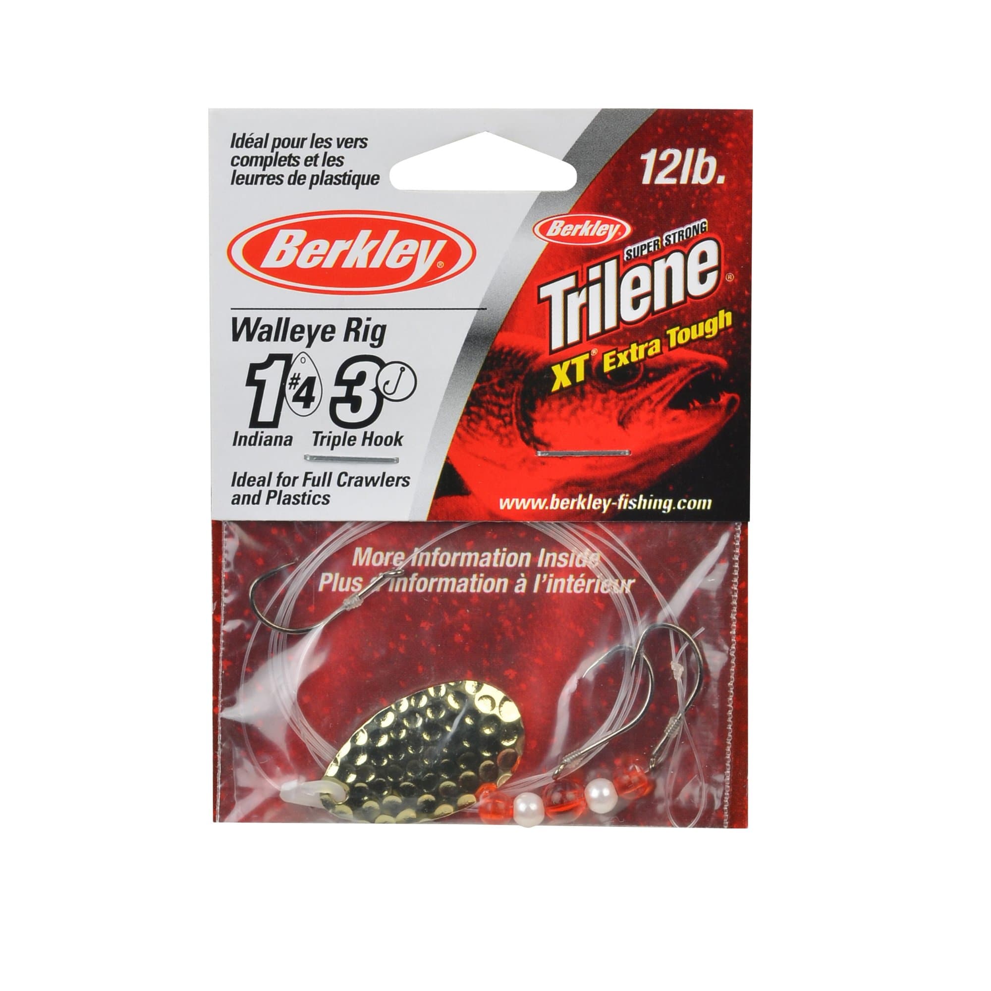 Berkley WRTHI4-HGLD Walleye Rig with Triple Hook, Hammered Gold, 42-Inch