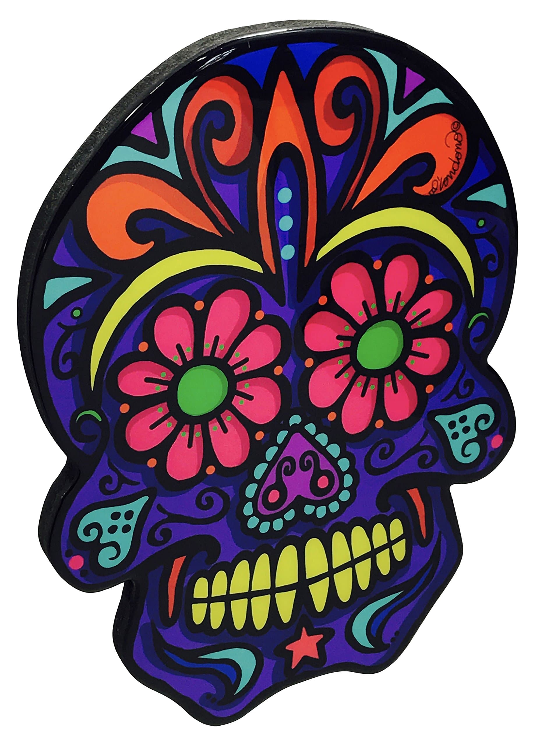 Epoxy Resin Wall Art, Purple Sugar Skull