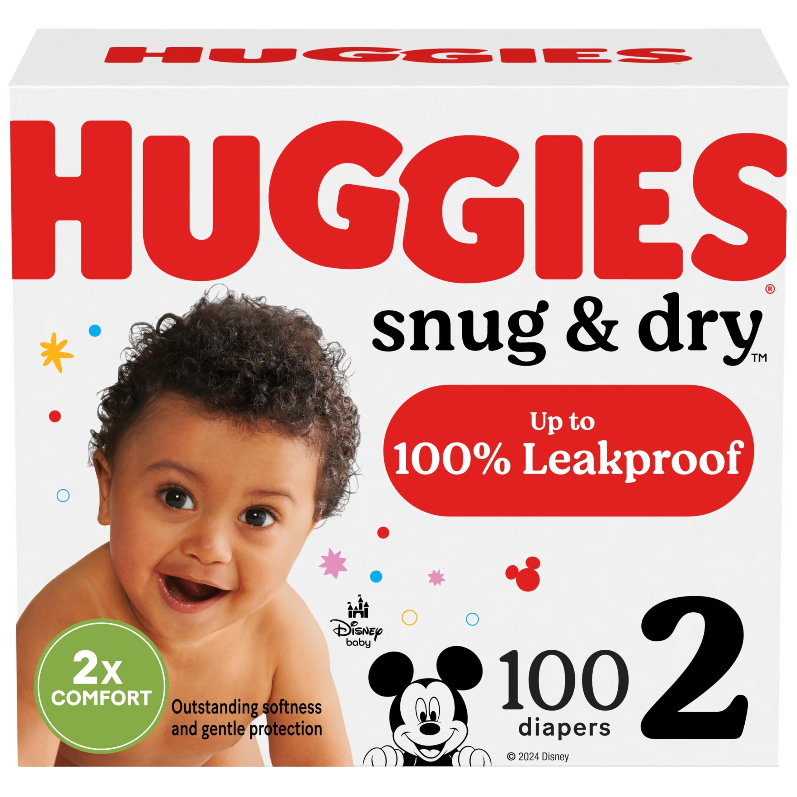 Huggies Snug & Dry Baby Diapers, Size 2 (12-18 lbs), 100 Ct