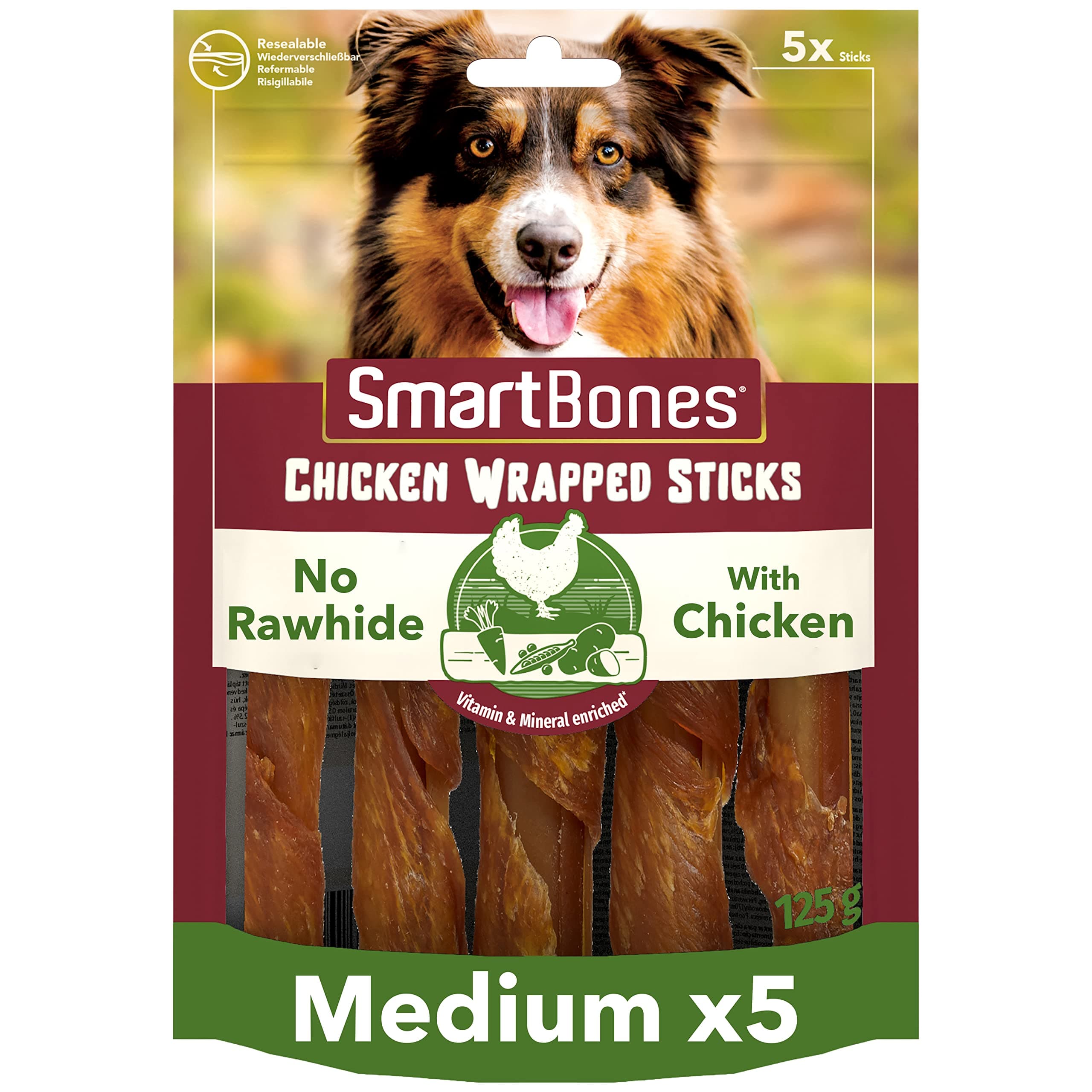 Smartbones 5 Chicken Wrapped Sticks Rawhide Free Chew Dog Treats