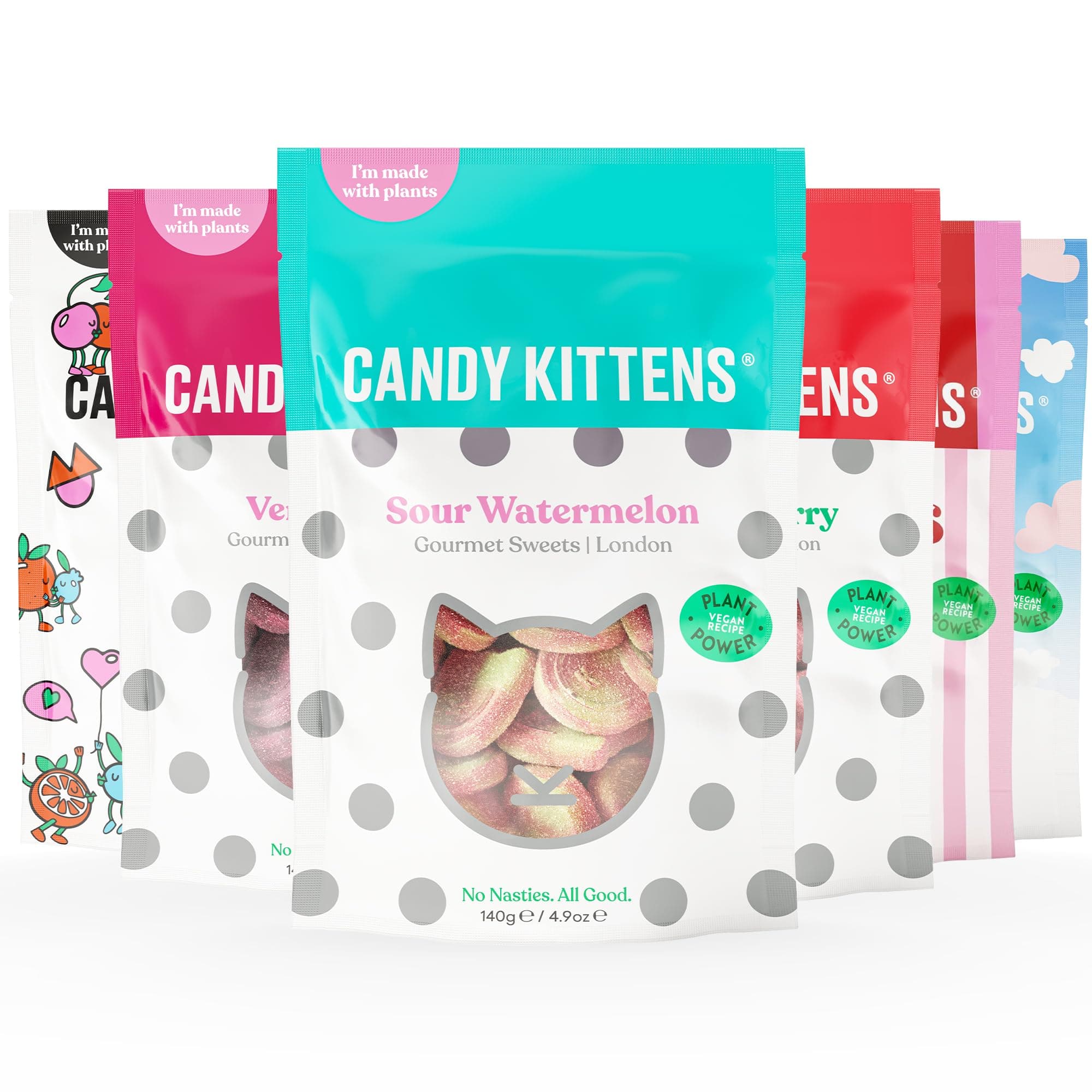 Candy Kittens Vegan Sweets - Sweet Lovers Collection, 13 x 140g, Vegan Treats Bundle, 13 Packs - Wild Strawberry, LOVES, Eton Mess, Very Cherry, Wanderlust, Wild & Free & More