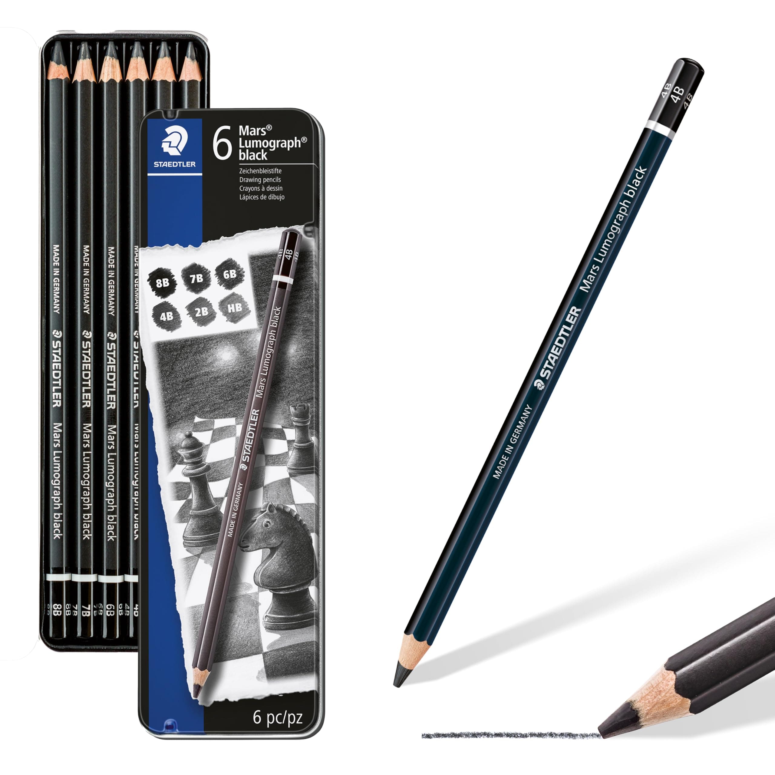 Drawing Or Sketch Pencils Wood (100B G6),Black
