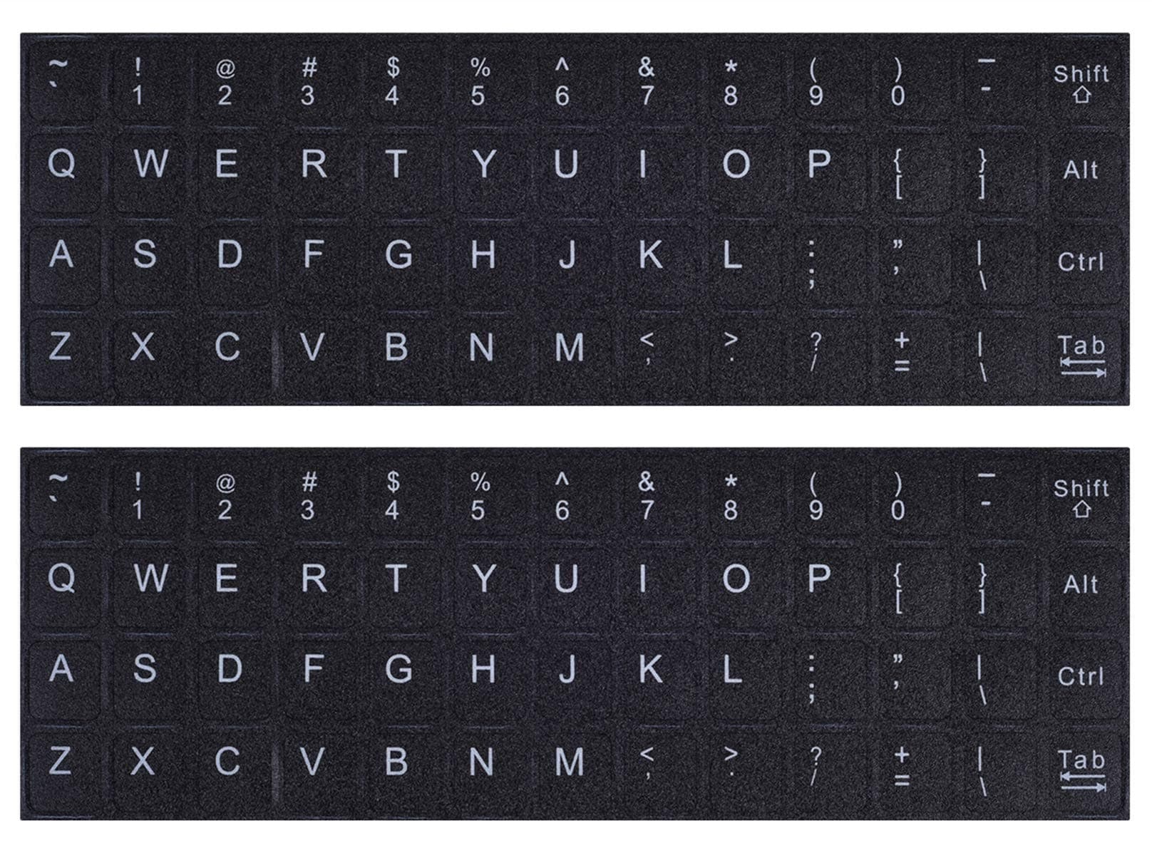 CaseBuy [2PCS PACK]Universal English Keyboard Stickers, Black Background with White Lettering Keyboard Sticker for Computer Laptop Notebook Desktop Keyboards(English)