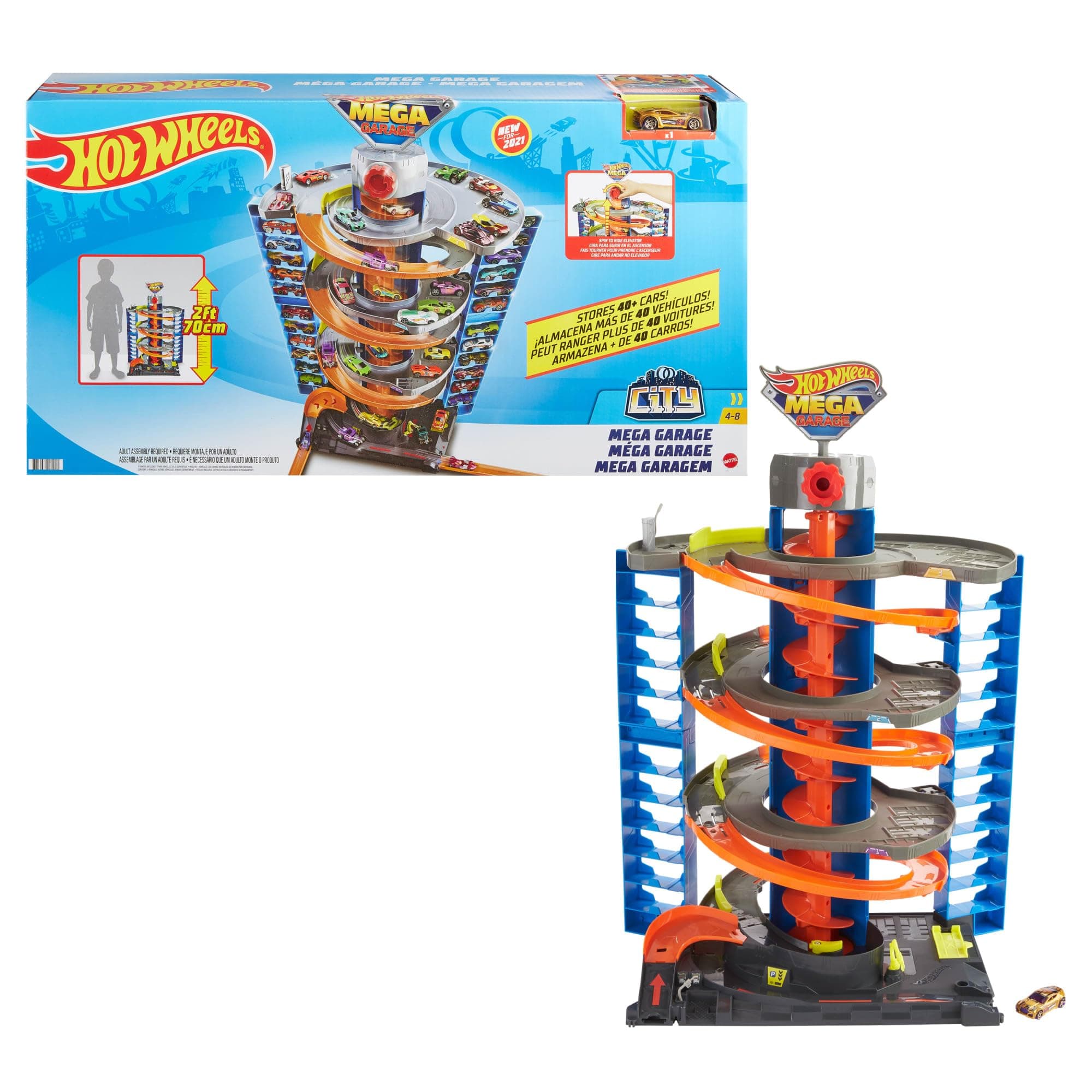 City Mega Garage Playset with 1 Vehicle for Kids 4 Years & Older
