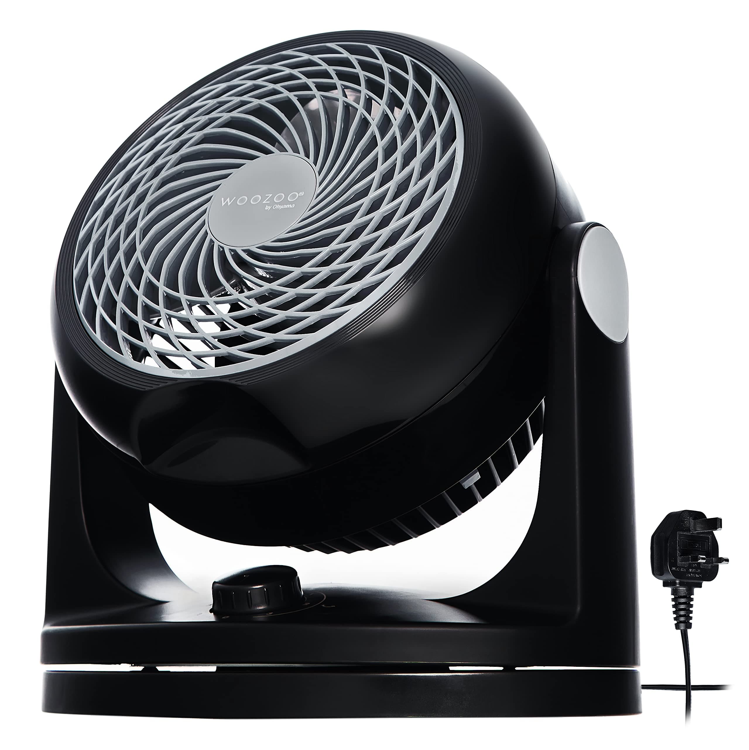 Iris Ohyama Woozoo Table Fan, 23㎡, Desk Fan, Black, 3 Speeds, Silent, Compact, Portable, Quiet, Oscillation, For Bedroom, Living Room, Kitchen, Air Circulator, Small, Cooling, Powerful, PCF-HD18