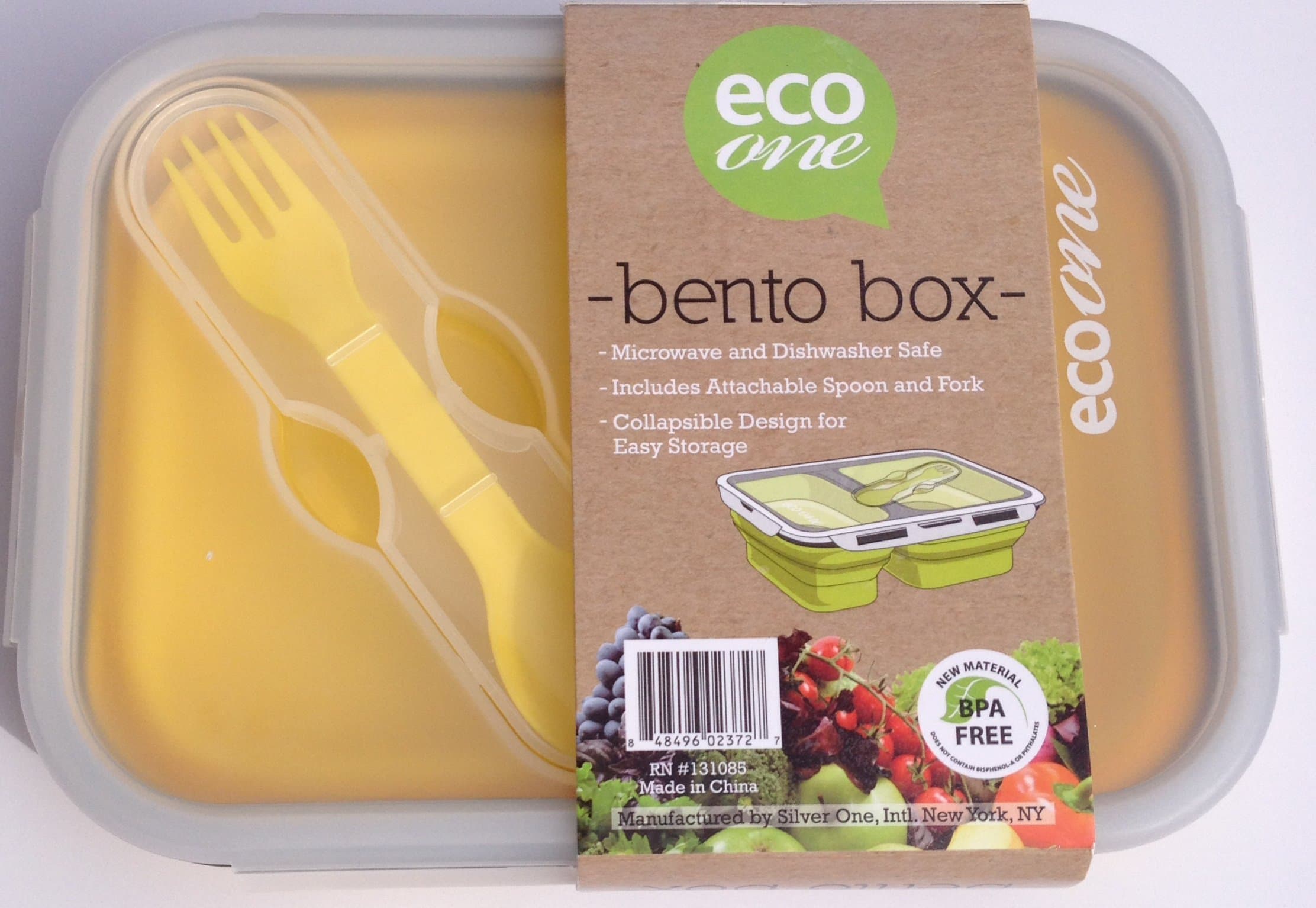 Eco One Collapsible Silicone Bento Box (Colors May Vary)