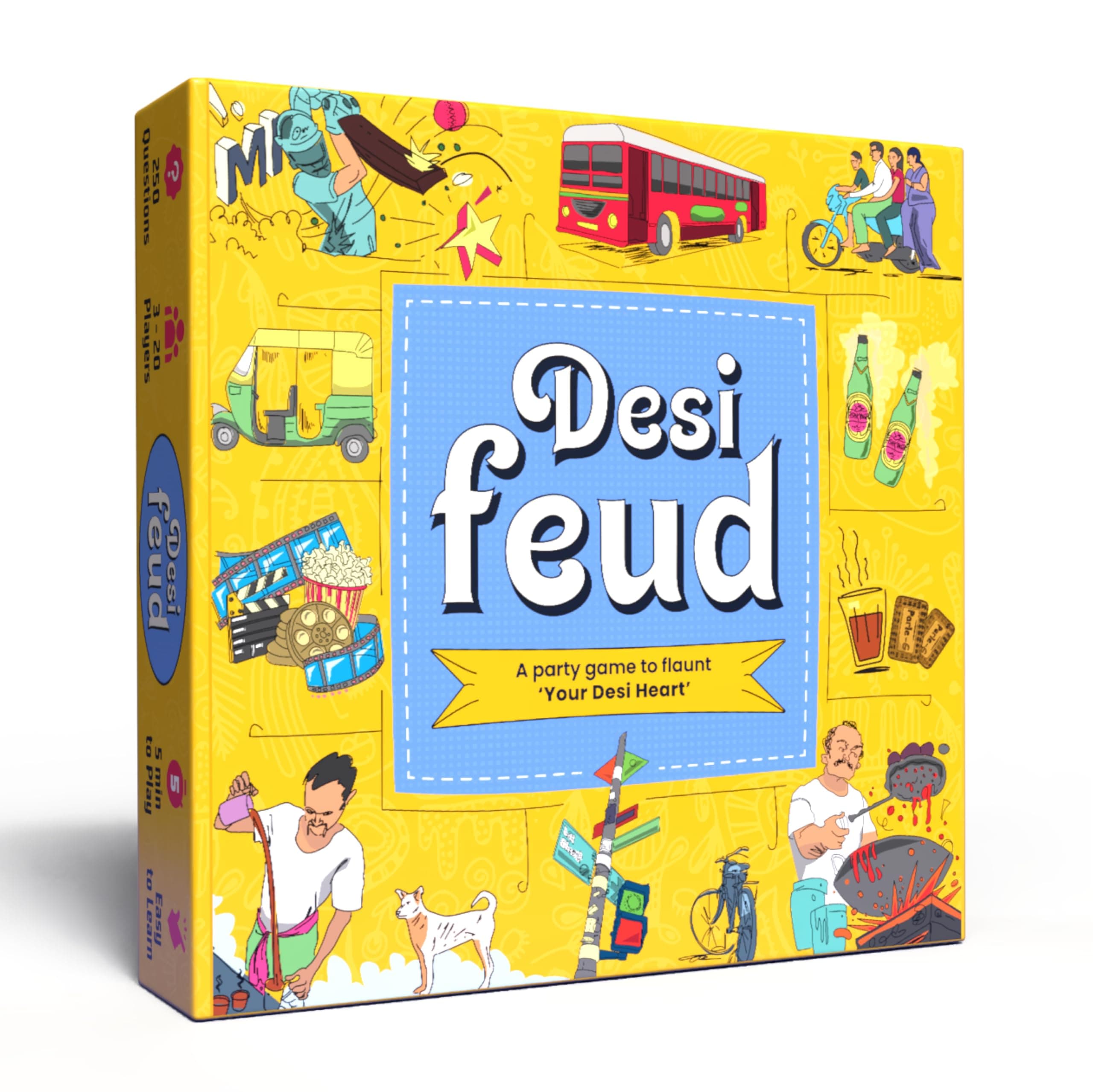 Desi Feud Board Game | Ultimate Survey Gameshow | Fun for Friends & Family | Great for House Party, Gifting & Road Trips | Easy to Play