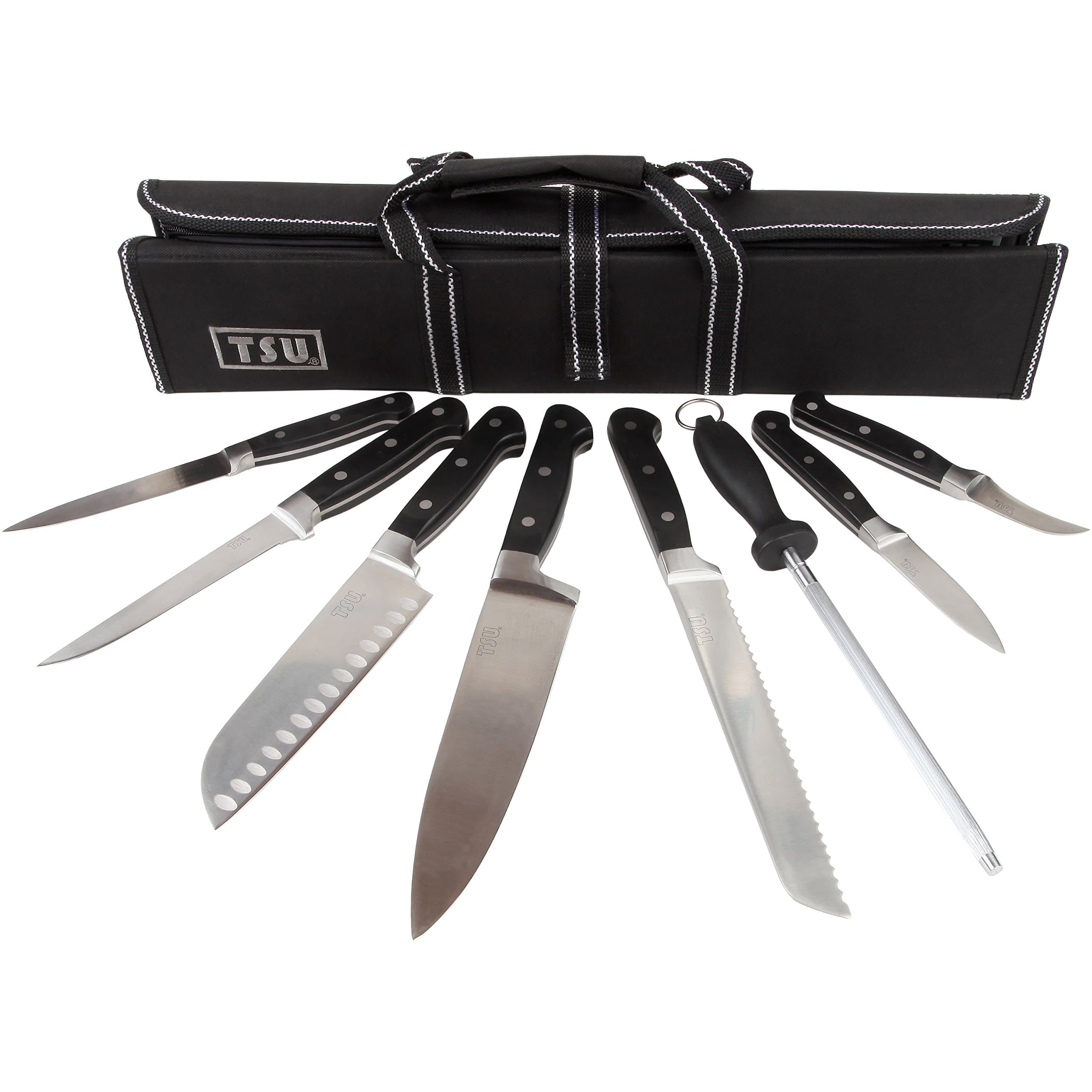 TSU 8-Piece Kitchen Knife Set with Deluxe Carrying Bag