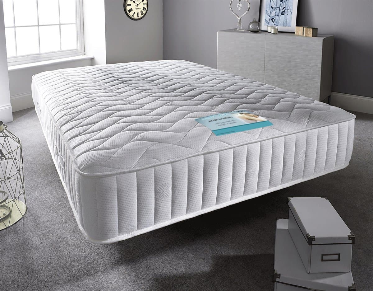 Sleep Factory - Kingsize Mattress Sprung Memory Foam Mattress. Sprung Mattress With A Layer Of Memory Foam. Luxury Memory Foam Mattress With Luxury Knitted Stretch Micro Quilted Fabric. Fast Free Delivery. (5FT Kingsize)