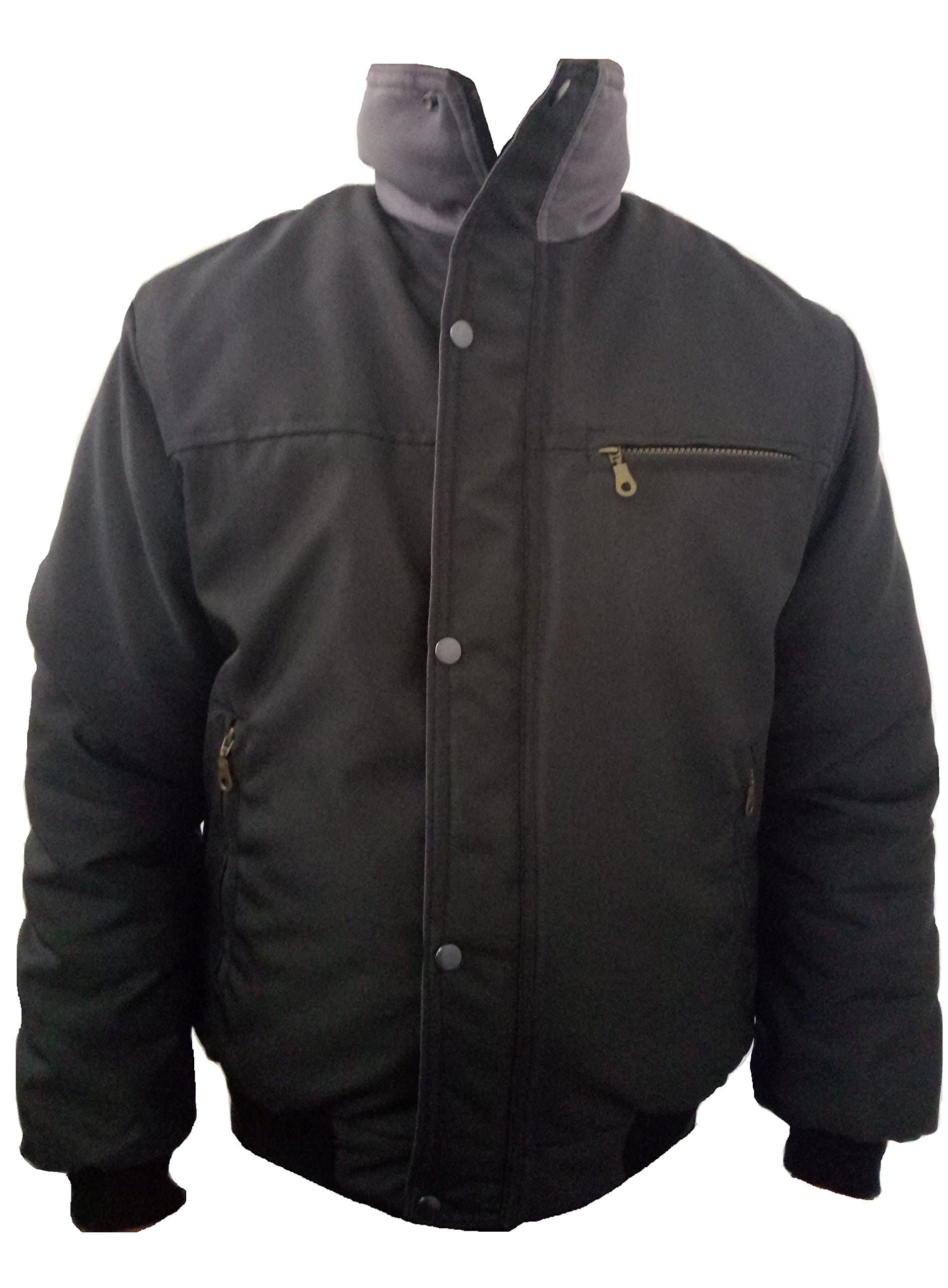 Xpression Fashion Men's Warm Heavy Padded Lined Bomber Casual Jacket (Black, S)