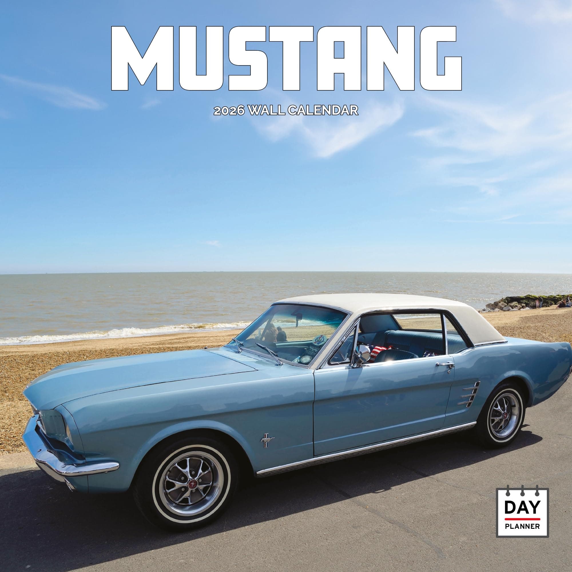 Dayplanner Publishing Mustang Calendar 2026, Large Square Wall Calendar, 16 Month, Mustang Gift Auto Calendar