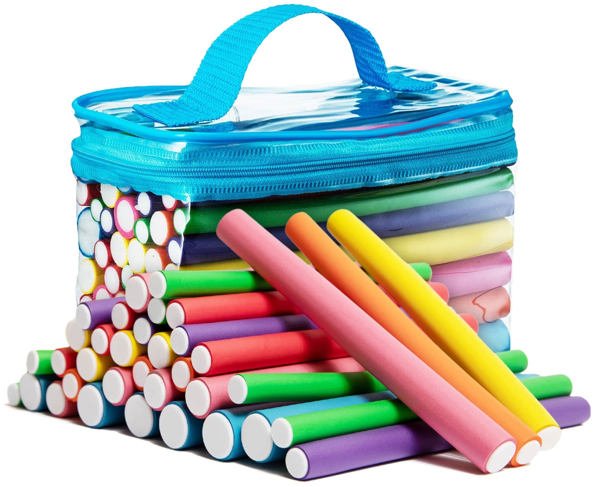 Salon Heatless Flexible Hair Rollers Curlers 42-pack 7" Soft Foam Flexi Twist Curling Rods for Short Long Hair