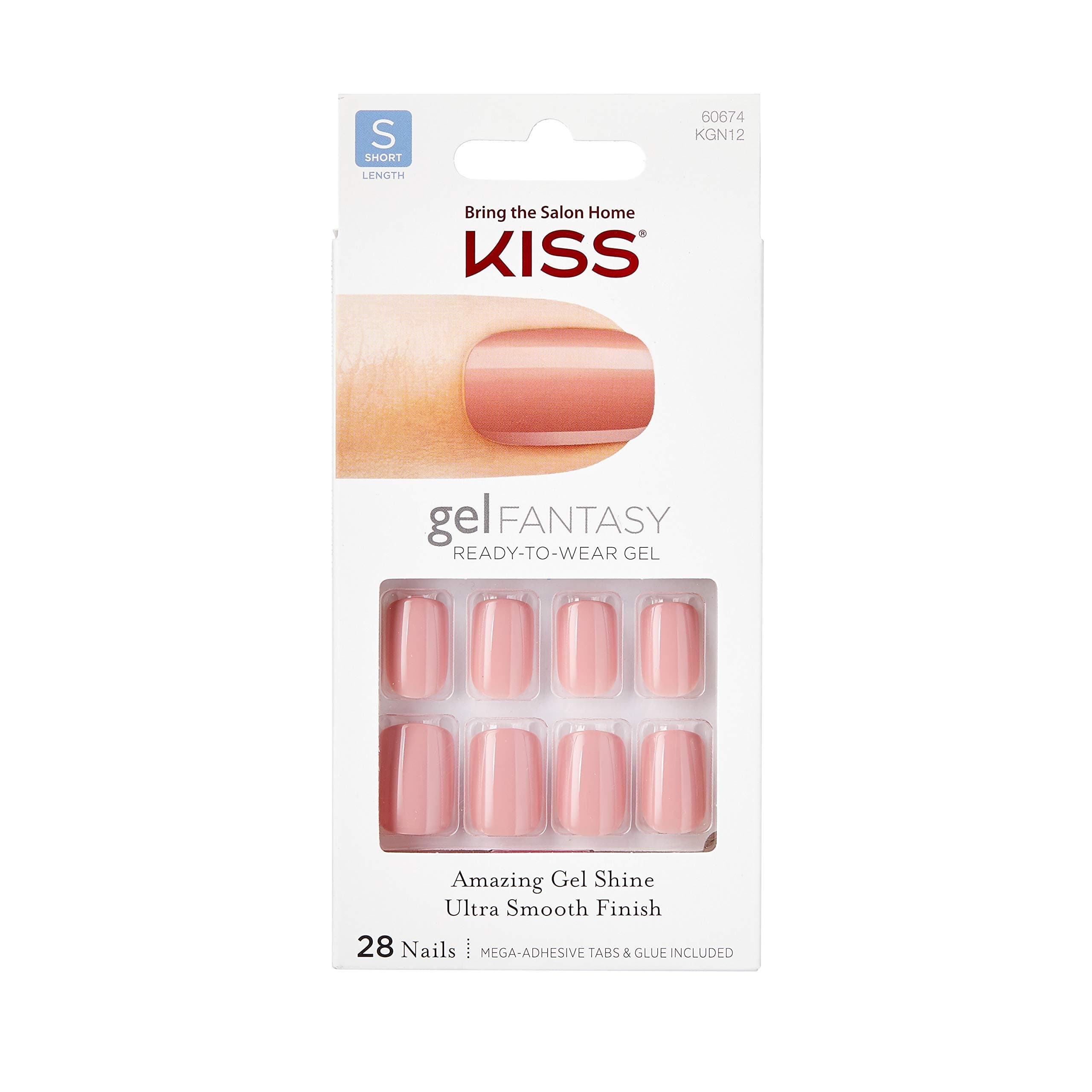 Kiss Nails GEL FANTASY- Medium Design Nails w/Adhesive Tabs & Glue