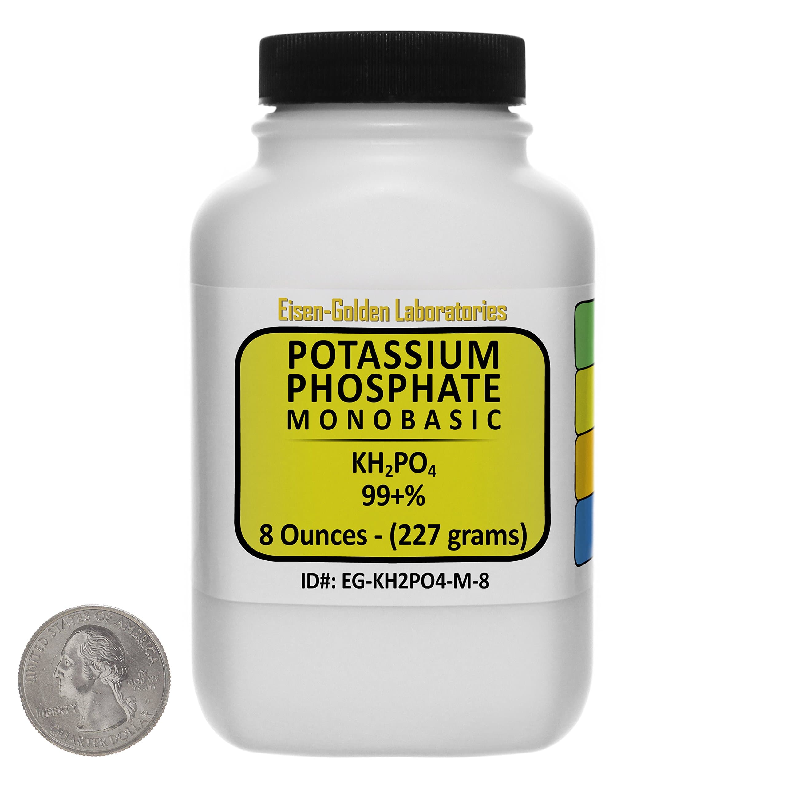 Potassium Phosphate Monobasic [KH2PO4] 99+% Fine Crystals 8 Oz in a Space-Saver Bottle