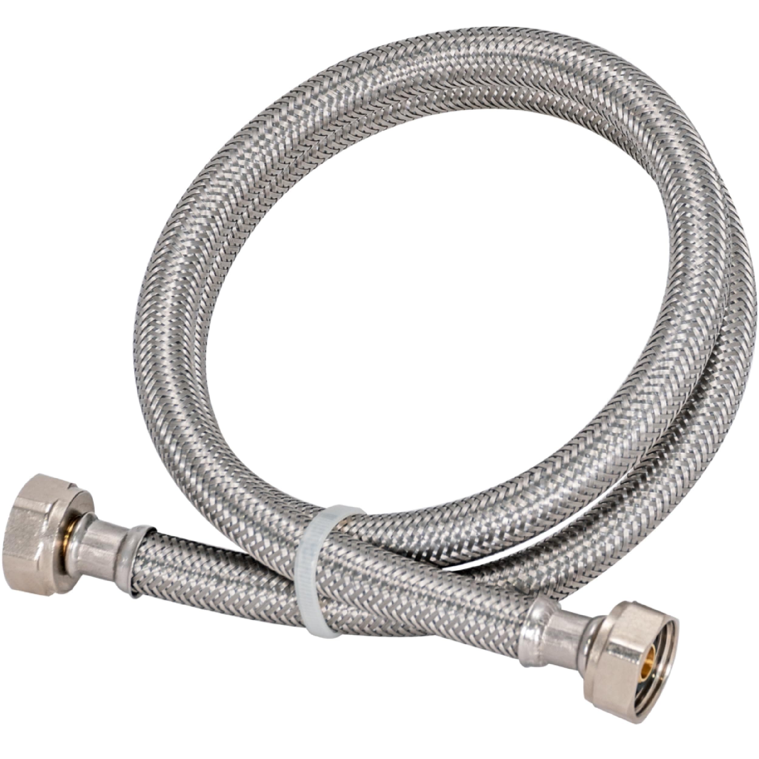 Eastman 48 Inch Steel-Flex Faucet Connector, Braided Stainless Steel Supply Line with 1/2 In. FIP Ends, 48021