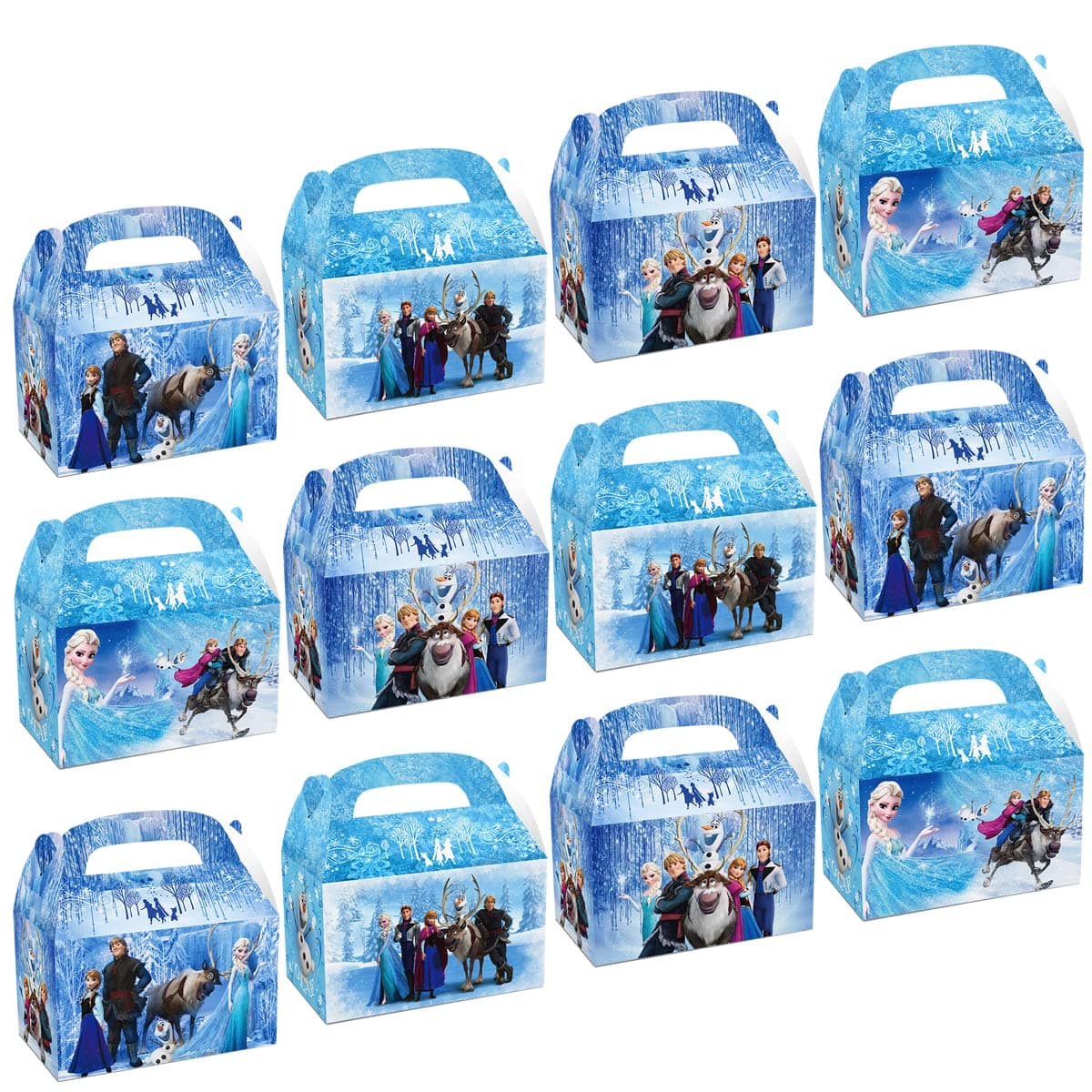 12Pcs Frozen Theme Party Supplies Frozen Party Candy Box Gift Bags Kids Party Decoration