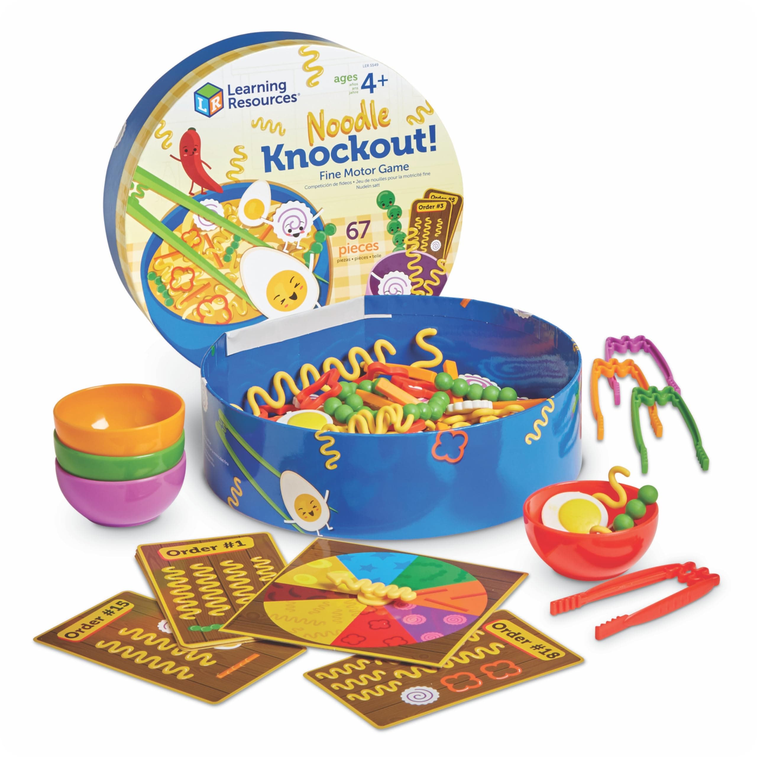 Learning Resources Noodle Knockout Fine Motor Game Fine Motor Skills Toys 67 Pieces for Ages 4+