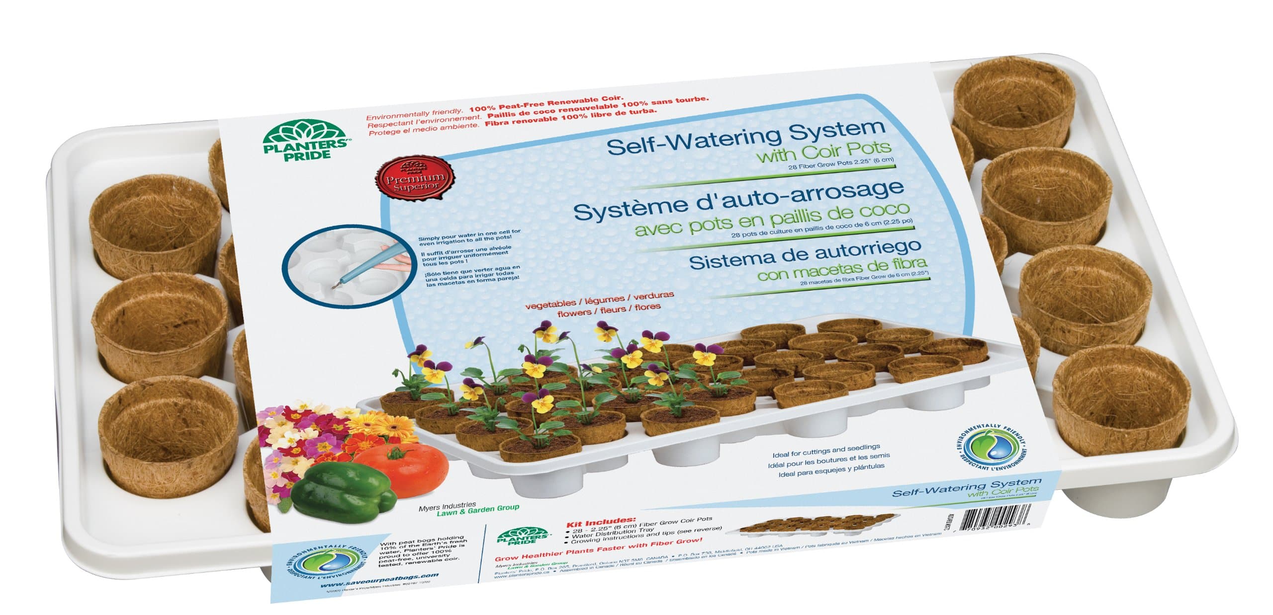 Planters Pride RZ.WTR0C Self-Watering System with Fiber Grow Coconut Coir Pots