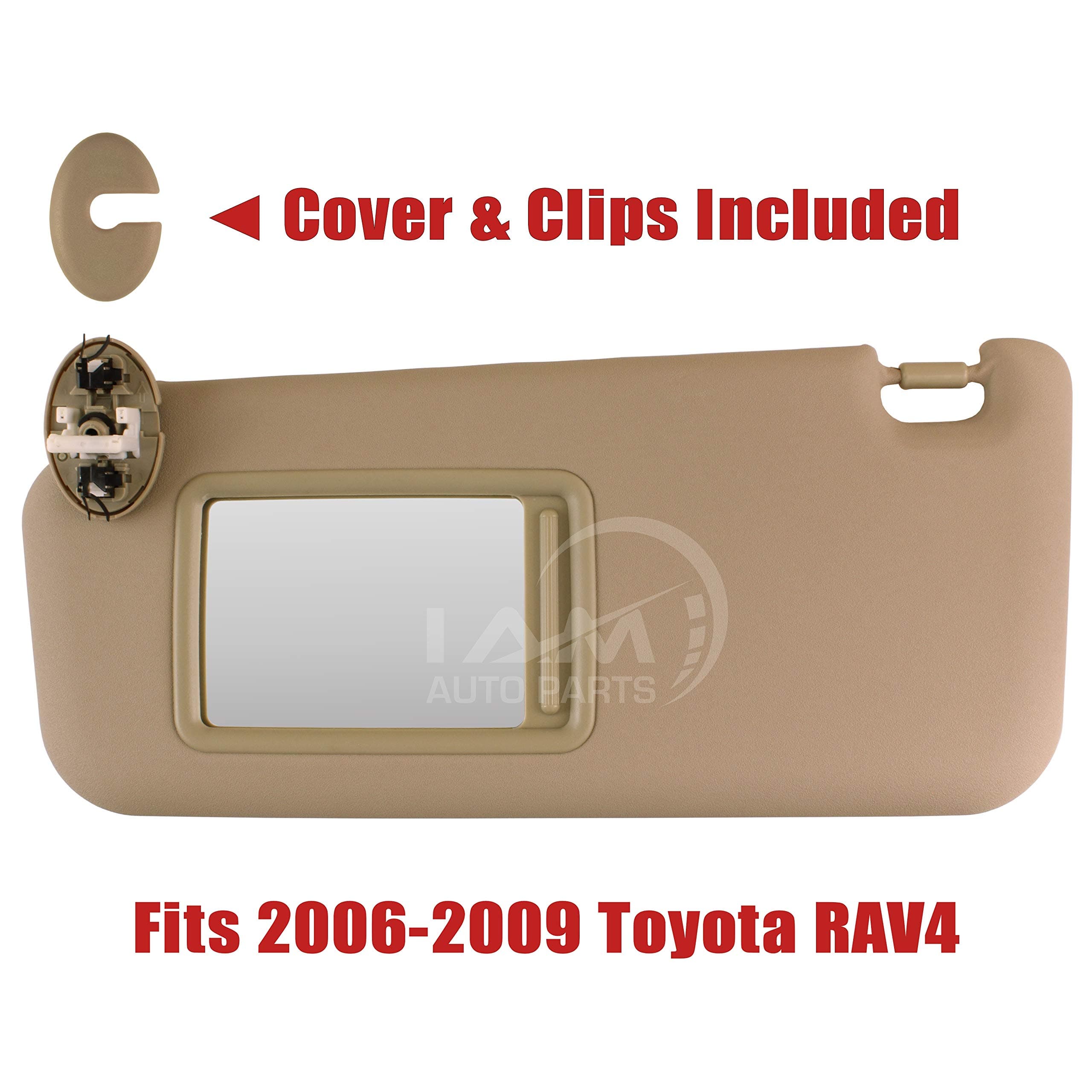 IAMAUTO 99709 Left Driver Side Ivory Tan Beige Sun Visor for 2006 2007 2008 2009 Toyota RAV4