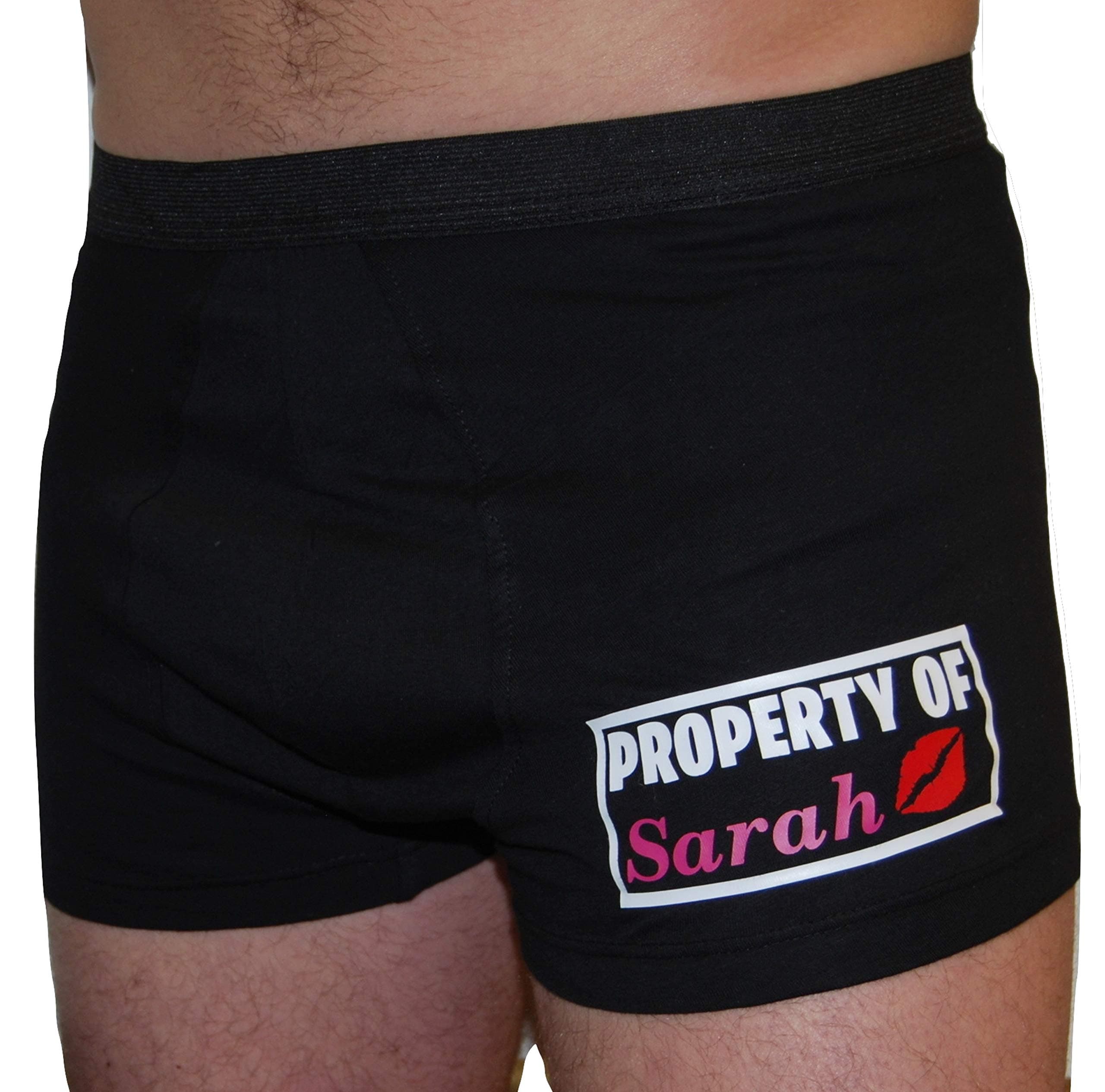 Mens Personalised Boxer Shorts Valentines Day Boyfriend Groom Husband Name Gift