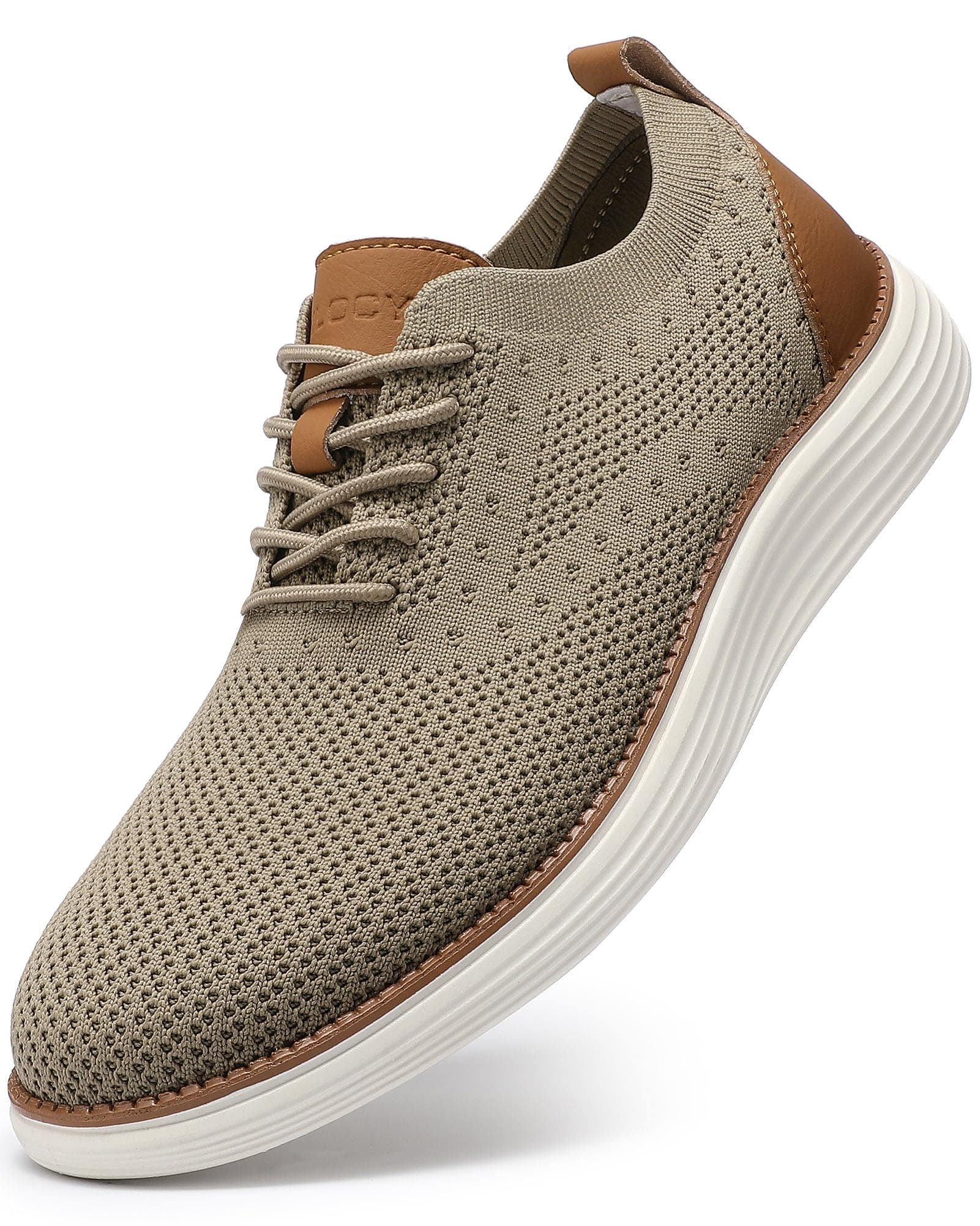 VILOCY Men's Casual Dress Sneakers Lace-Up Oxfords Business Mesh Breathable Walking Shoes Tennis Comfortable