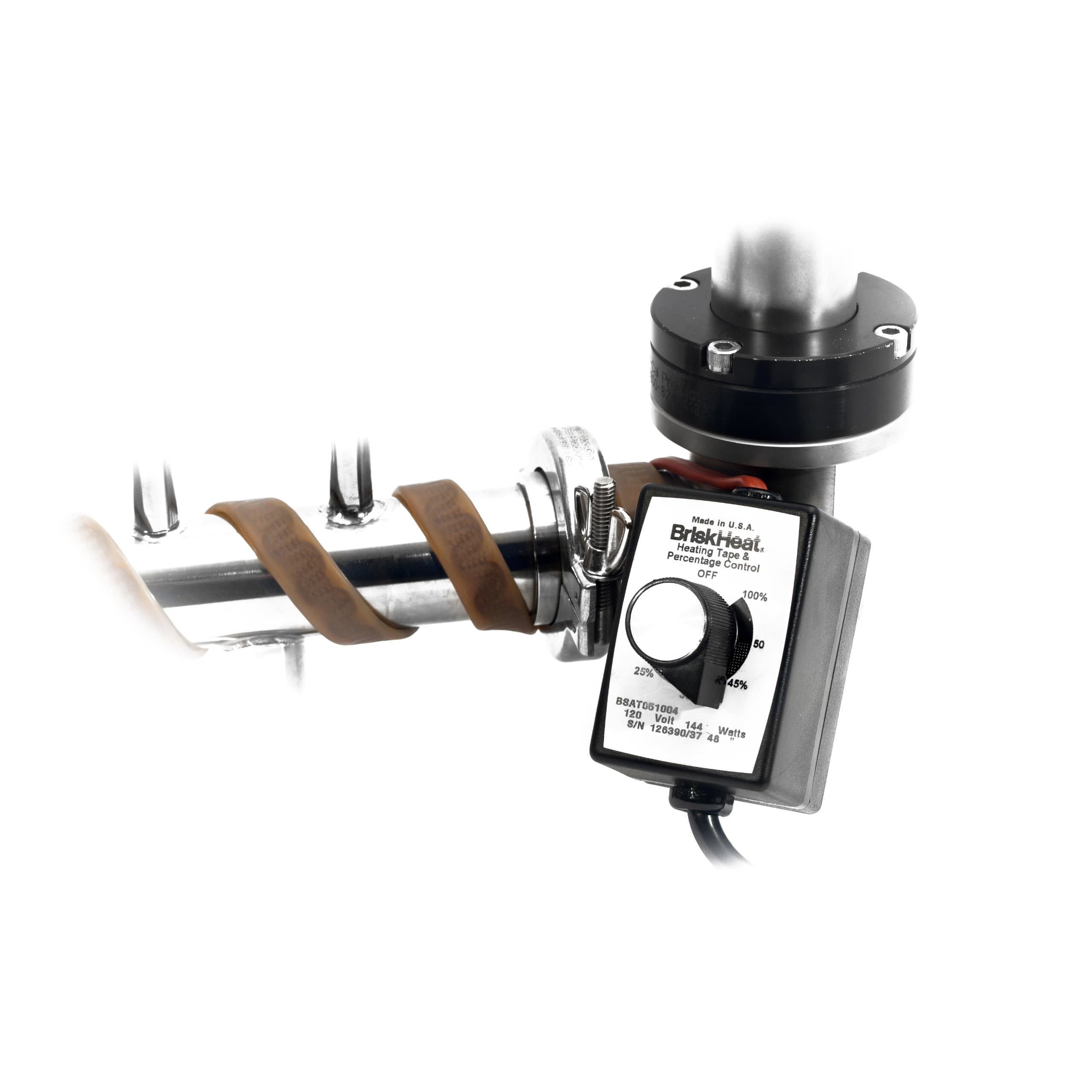 BSAT051004 XtremeFLEX BSAT Silicone Rubber Heating Tape With Time Percentage Dial Control, W x L: 0.5 x 48-Inch, 120VAC