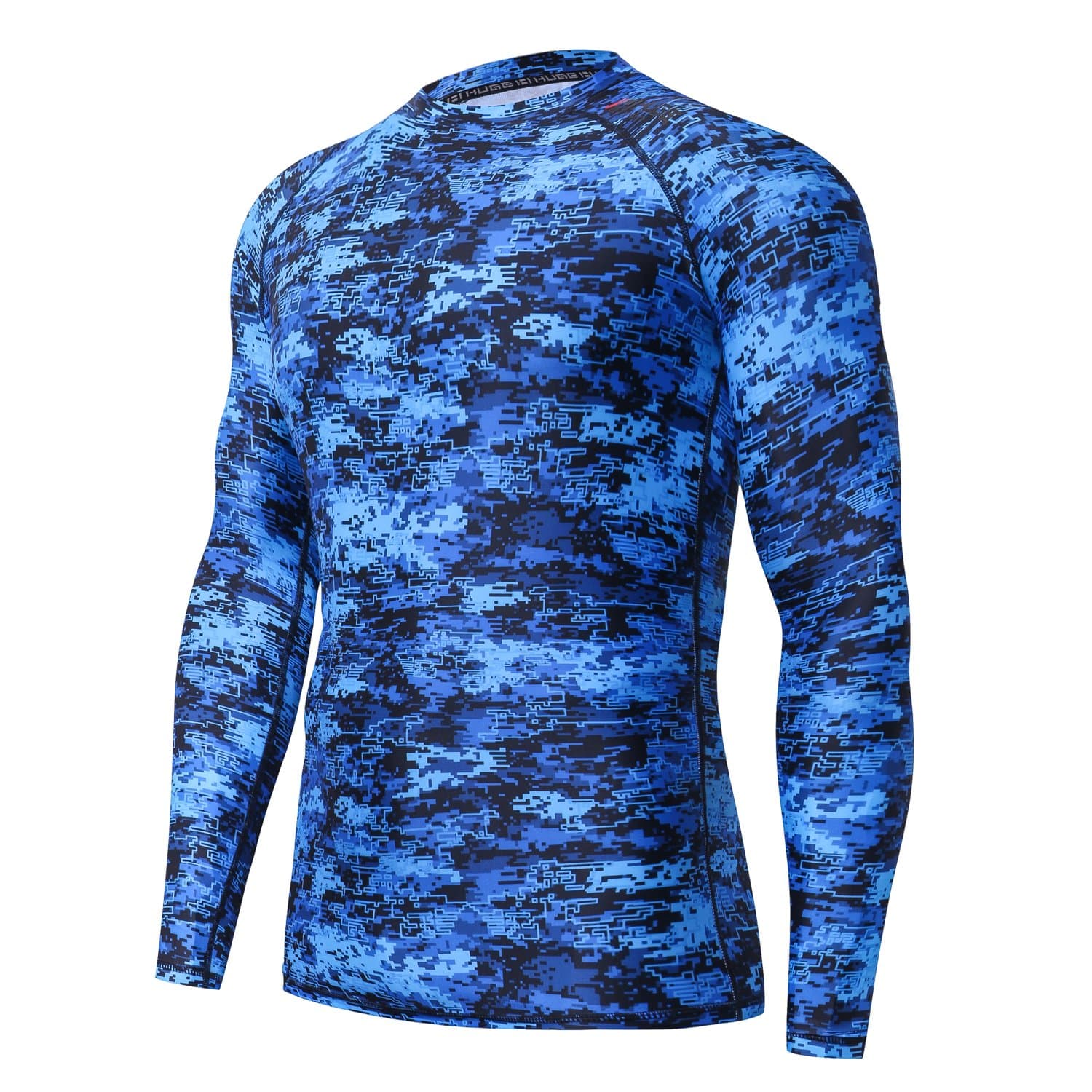 Men's Rash Guard Long Sleeves UPF 50+ UV Sun Protection Quick Drying Splice Compression Swim Shirts