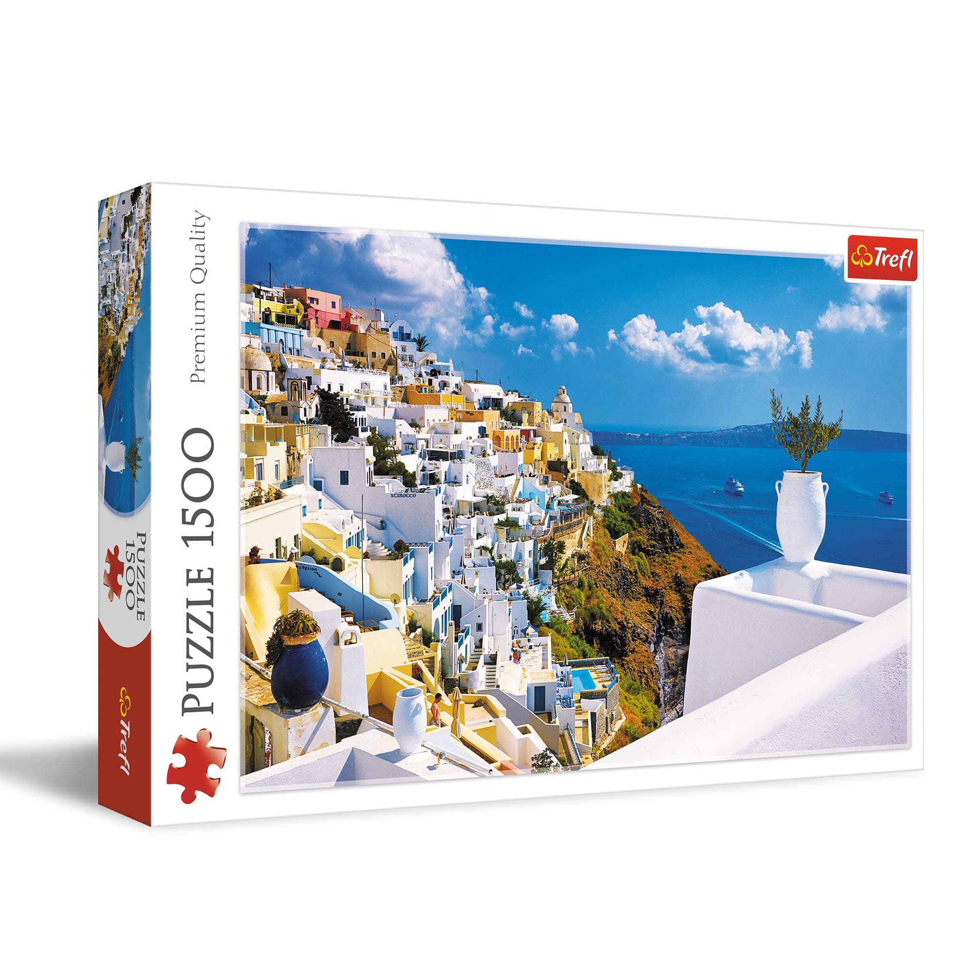 Trefl Red 1500 Piece Jigsaw Puzzle Santorini, Greece 33"x23" Print, DIY Puzzle, Creative Fun, Classic Puzzle for Adults and Children from 14 Years Old
