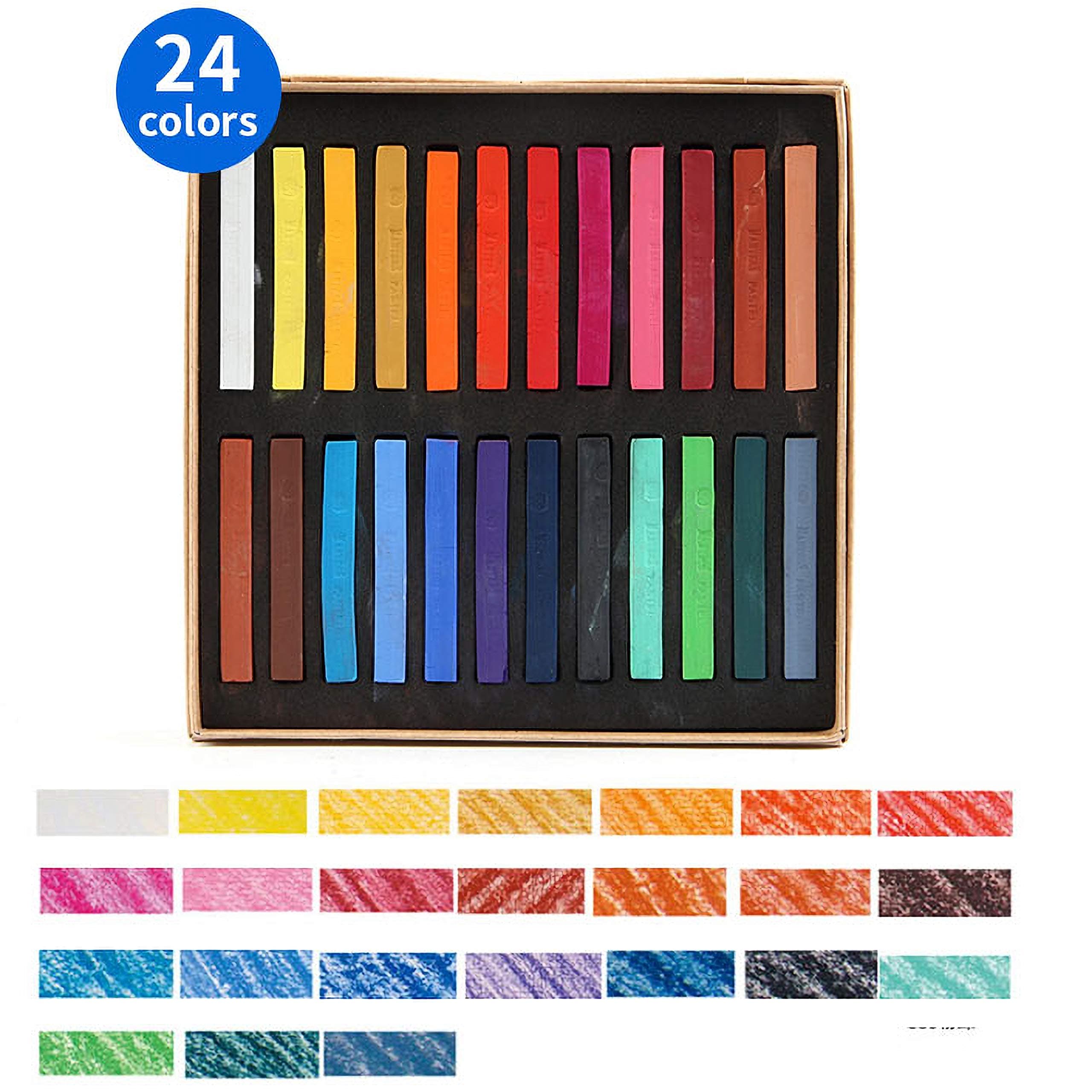 [Mungyo Gallery] Non Toxic Soft Oil Pastels Set of 48 Assorted Colors, Bundle with Rubber Pastel Erasers for Artist and Professional
