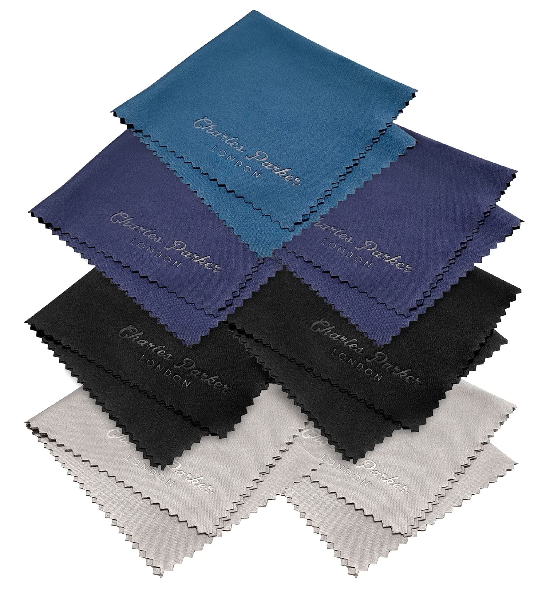 – 7 x Microfiber Cleaning Cloths Ideal for Cleaning Camera Lens, VR Headsets, Spectacles, Sunglasses, Smartphones, Tablets, Smart TVs and Laptops (3 Blue, 2 Grey, 2 Black)