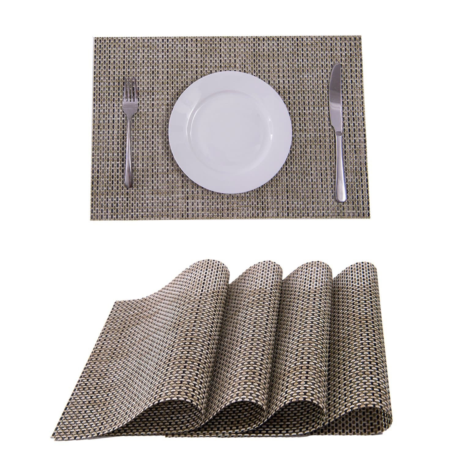 Placemats,Placemats for Dining Table,Heat-Resistant Placemats, Stain Resistant Washable PVC Table Mats,Kitchen Table mats