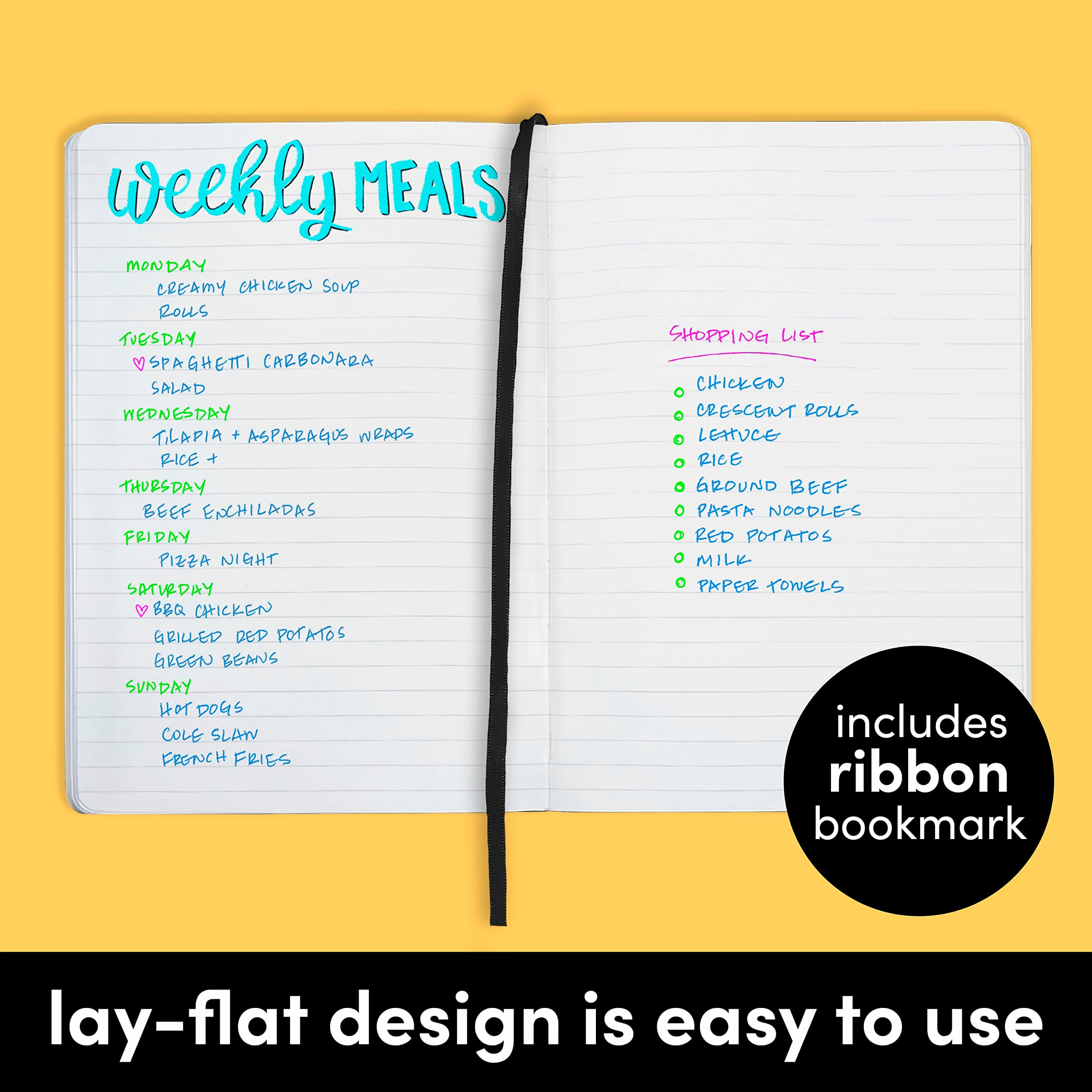 PAPERAGE Recycled Lined Journal Notebook, (Black), 160 Pages, Medium 5.7 inches x 8 inches - 100 gsm Thick Paper, Hardcover