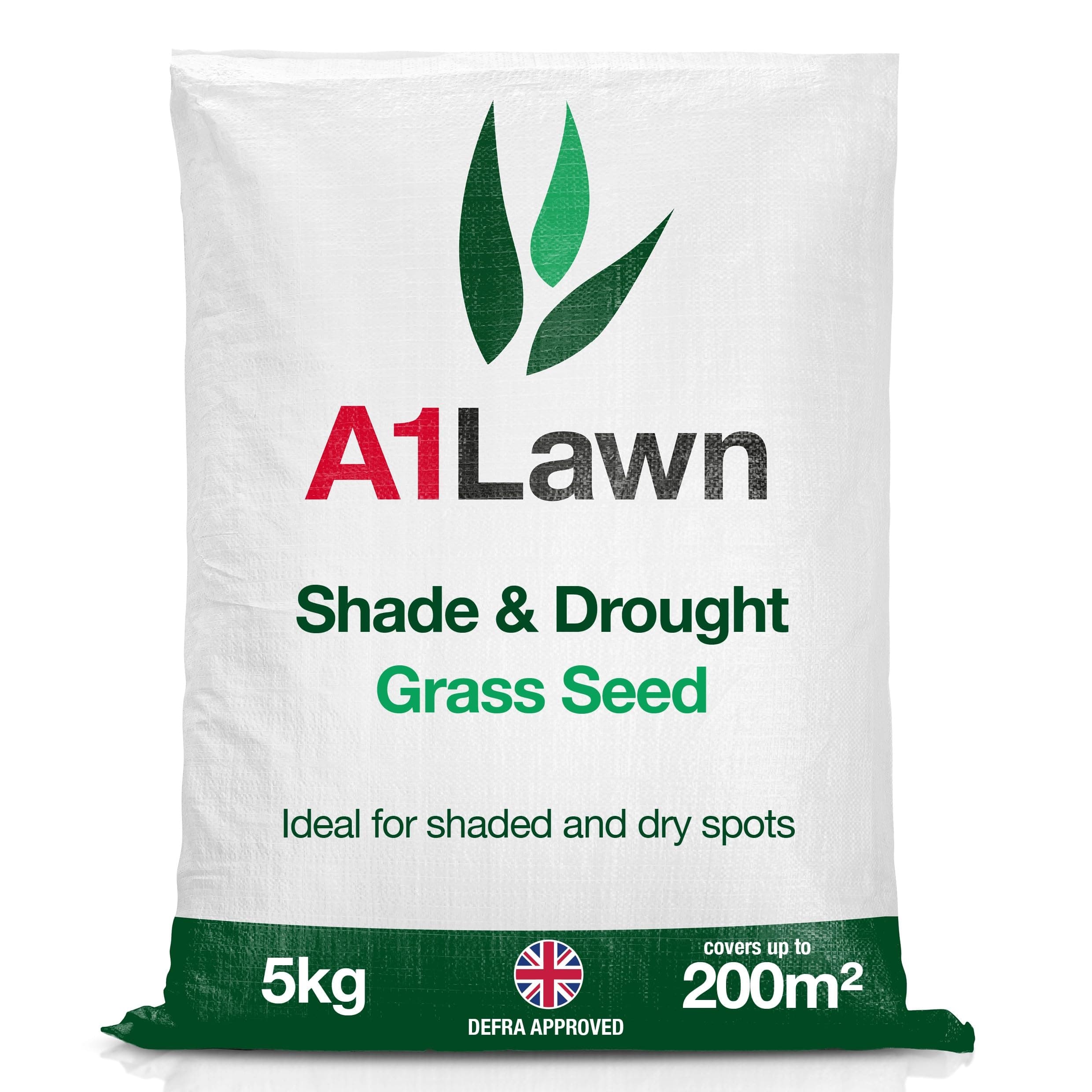 A1 Lawn Shade & Drought Tolerant Grass Seed, 5kg (140m2) - Perfect for Shaded Areas & Under Trees, Fast Growing & Hard Wearing, Child & Pet Friendly, UK Harvested Lawn Seed - DEFRA Approved (AMPRO9)